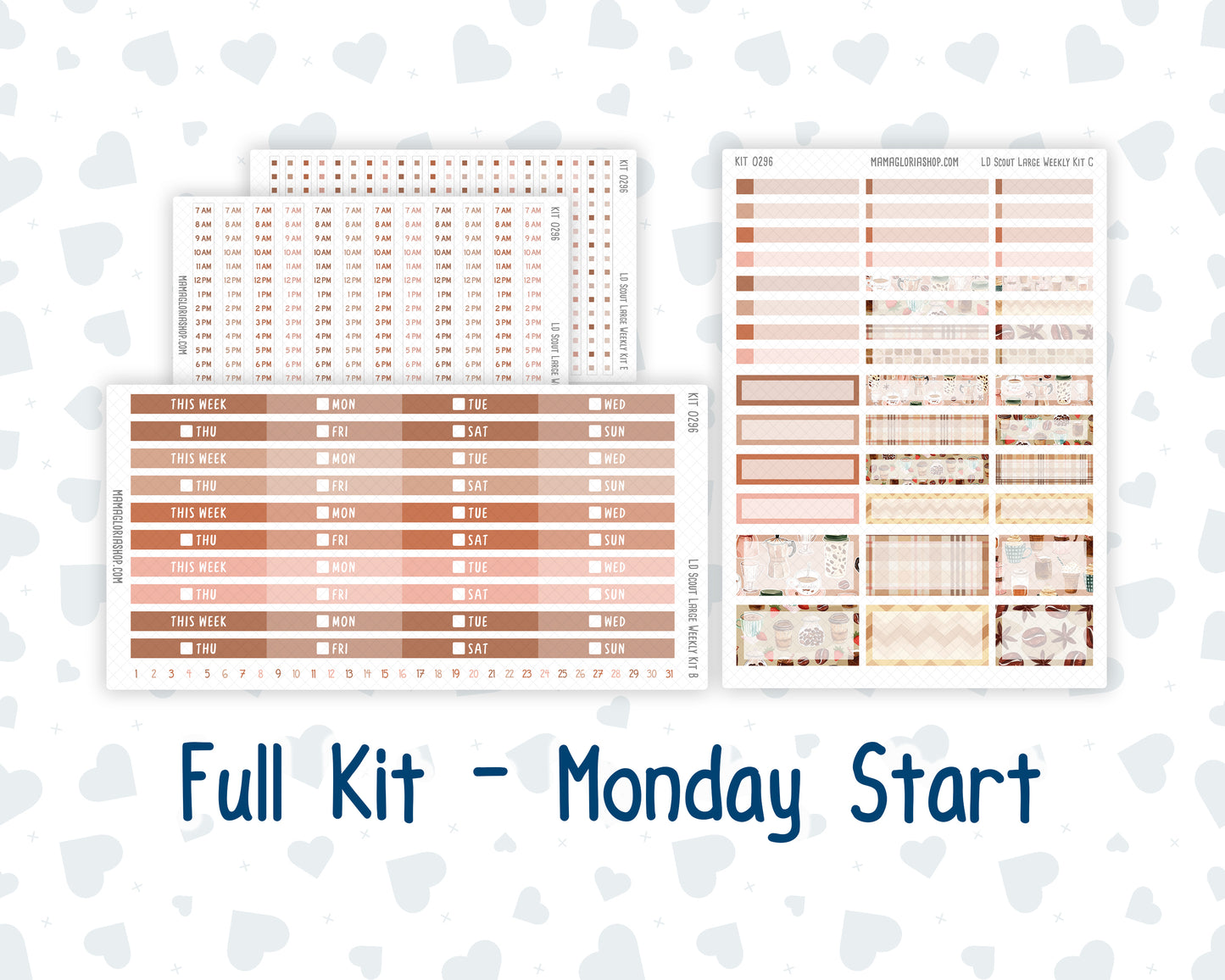 Kit 0296 - Laurel Denise The Scout Planner Large - Weekly Kit - September - Coffee Break