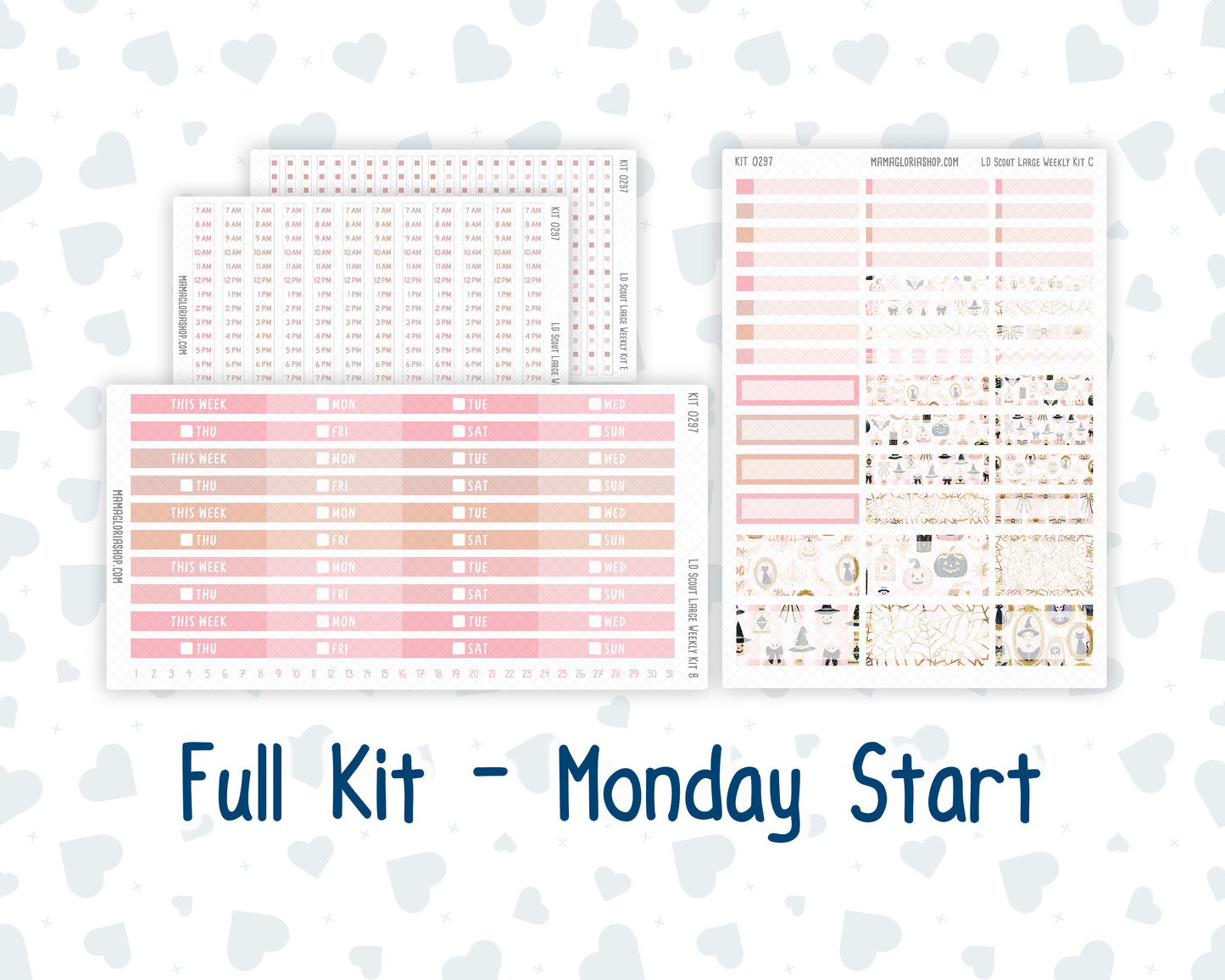 Kit 0297 - Laurel Denise The Scout Planner Large - Weekly Kit - October - Pink Spell