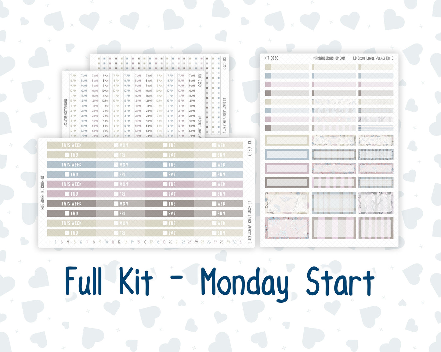 Kit 0250 - Laurel Denise The Scout Planner Large - Weekly Kit - Quiet January