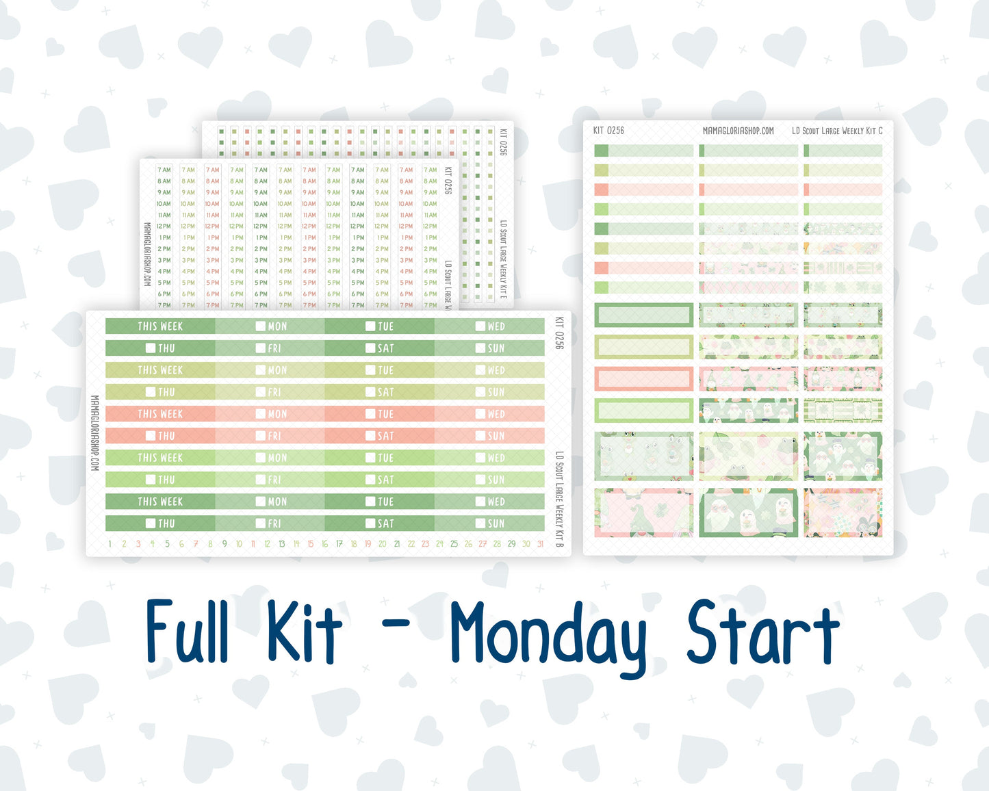 Kit 0256 - Laurel Denise The Scout Planner Large - Weekly Kit - March - Froggy Luck