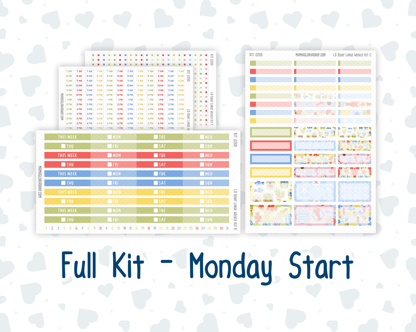 Kit 0269 - Laurel Denise The Scout Planner Large - Weekly Kit - June - Dolce Mare