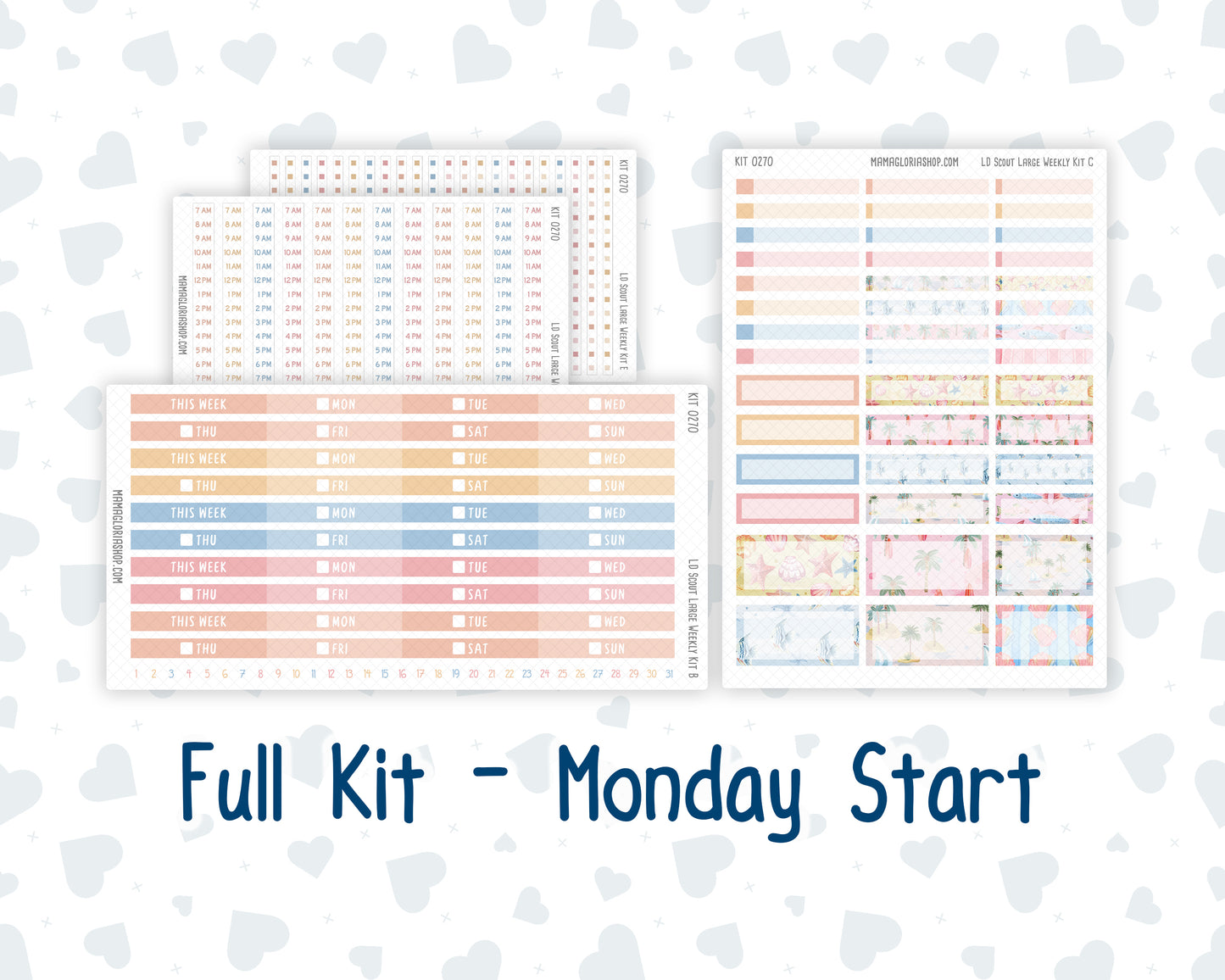 Kit 0270 - Laurel Denise The Scout Planner Large - Weekly Kit - June - Beachside Bliss