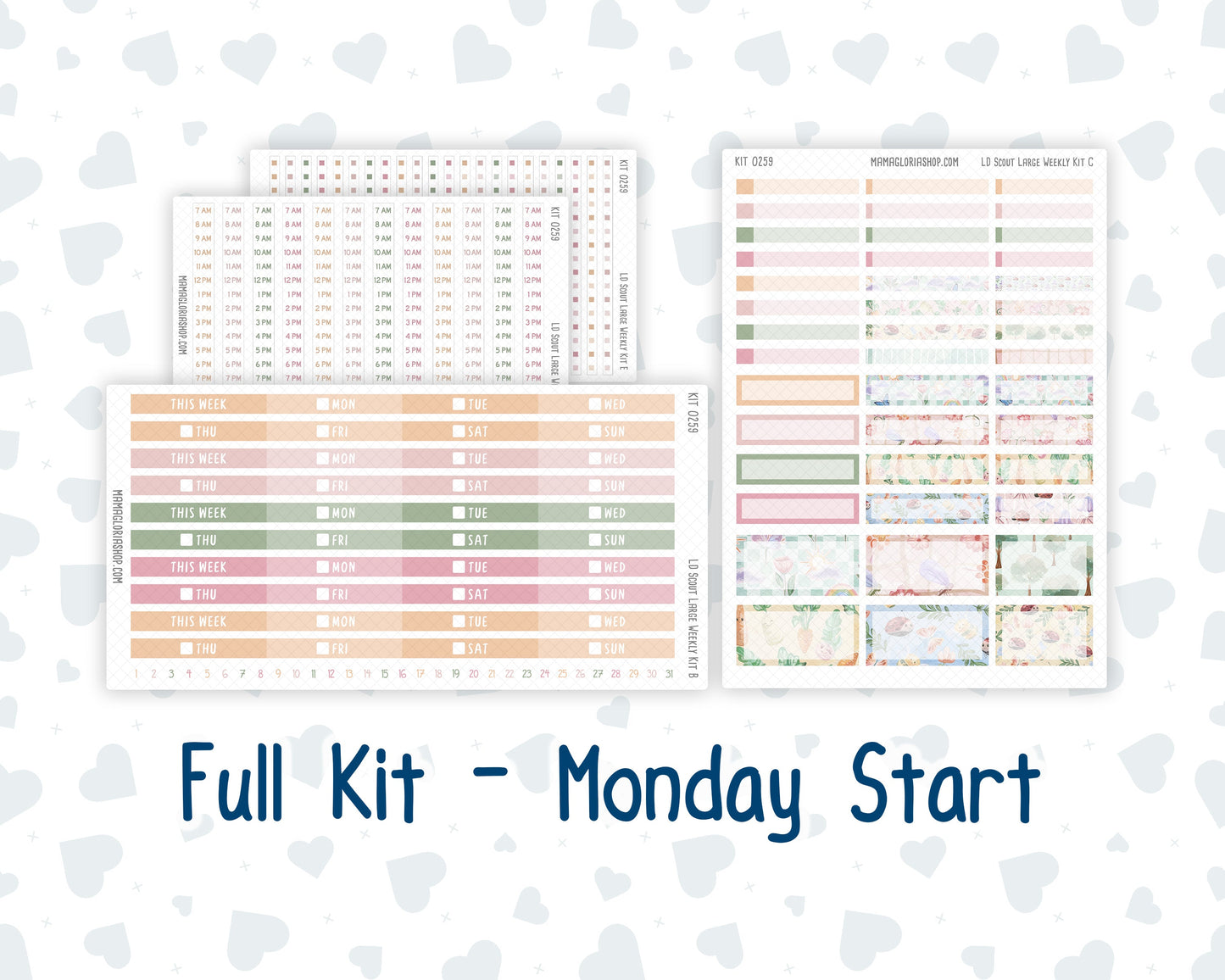 Kit 0259 - Laurel Denise The Scout Planner Large - Weekly Kit - March - Spring Garden Chores
