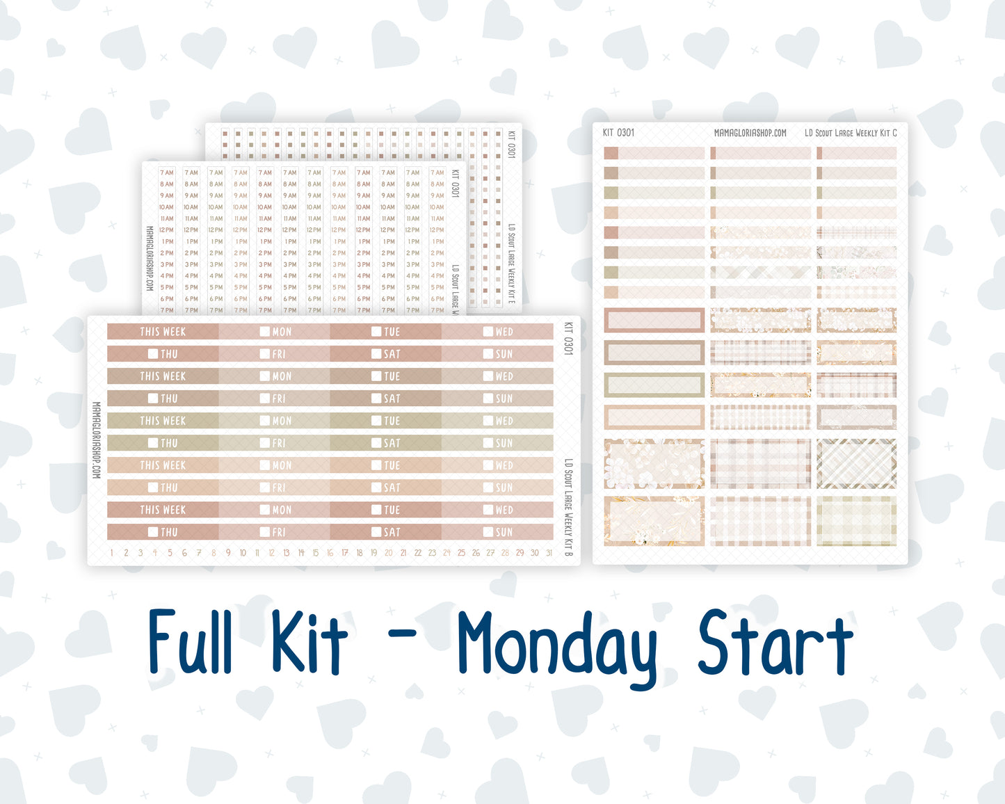 Kit 0301 - Laurel Denise The Scout Planner Large - Weekly Kit - November - Sunday Comfort