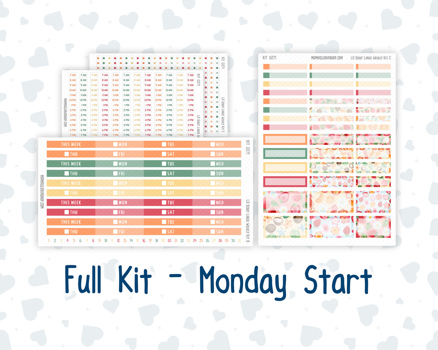 Kit 0271 - Laurel Denise The Scout Planner Large - Weekly Kit - June - Strawberry Shore