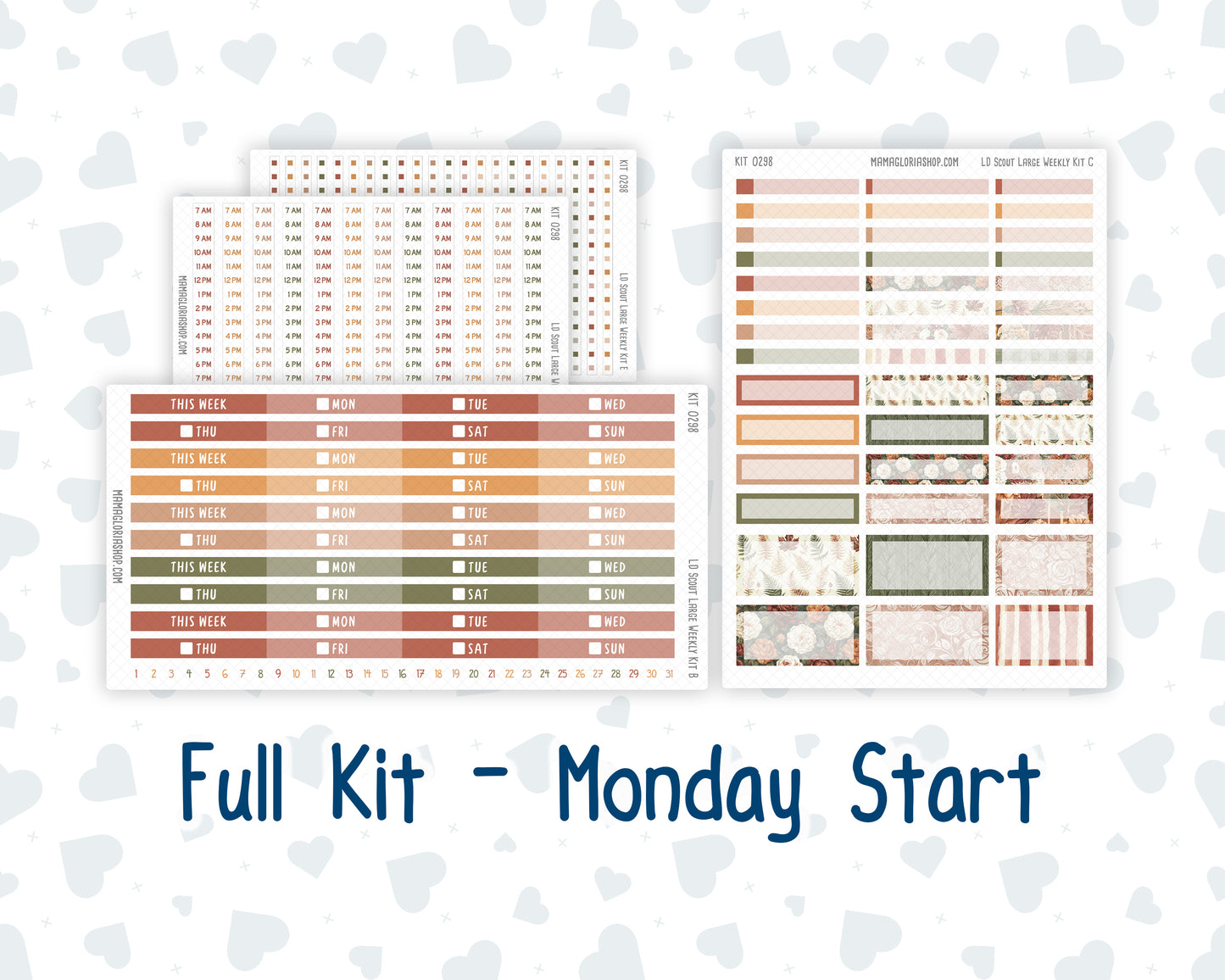 Kit 0298 - Laurel Denise The Scout Planner Large - Weekly Kit - October - Velvet Bloom