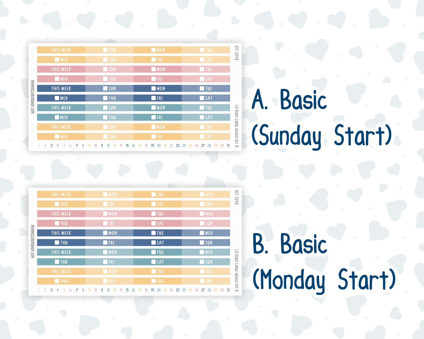 Kit 0248 - Laurel Denise The Scout Planner Large - Weekly Kit - January - Midnight Countdown