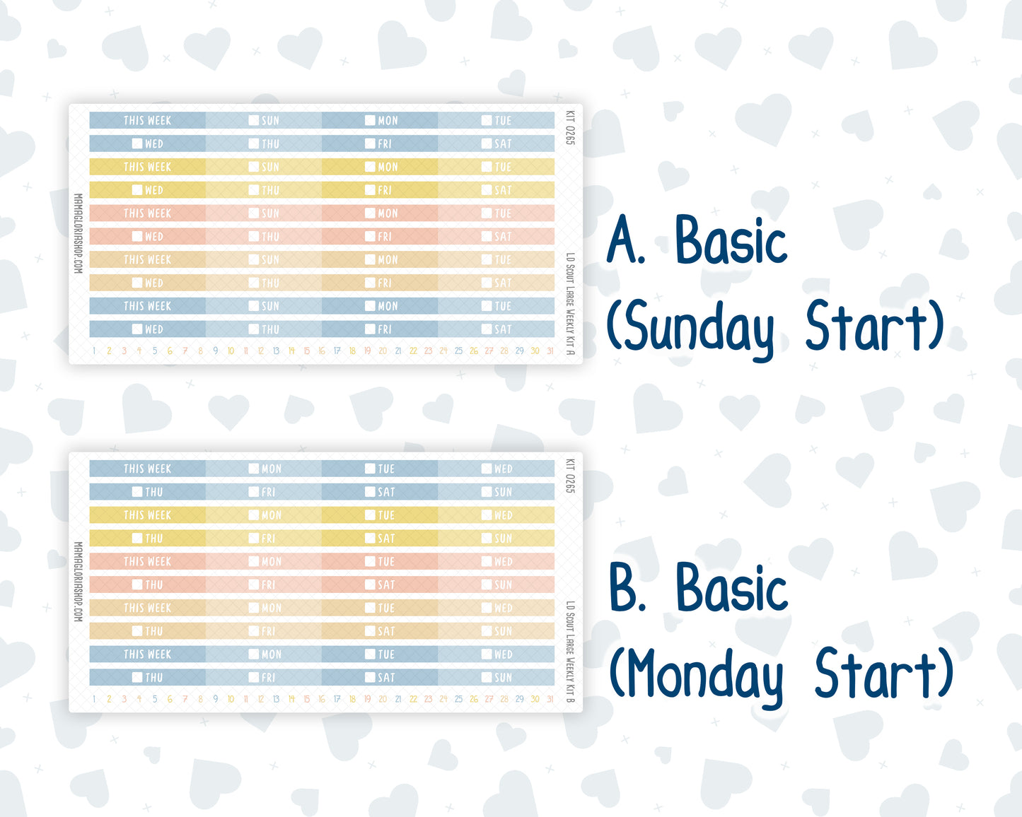 Kit 0265 - Laurel Denise The Scout Planner Large - Weekly Kit - May - Honeybee Sky