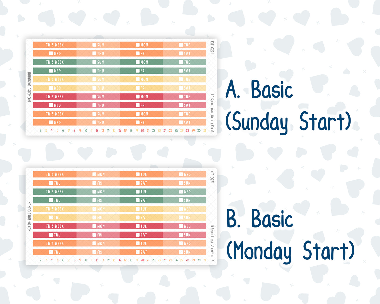 Kit 0271 - Laurel Denise The Scout Planner Large - Weekly Kit - June - Strawberry Shore