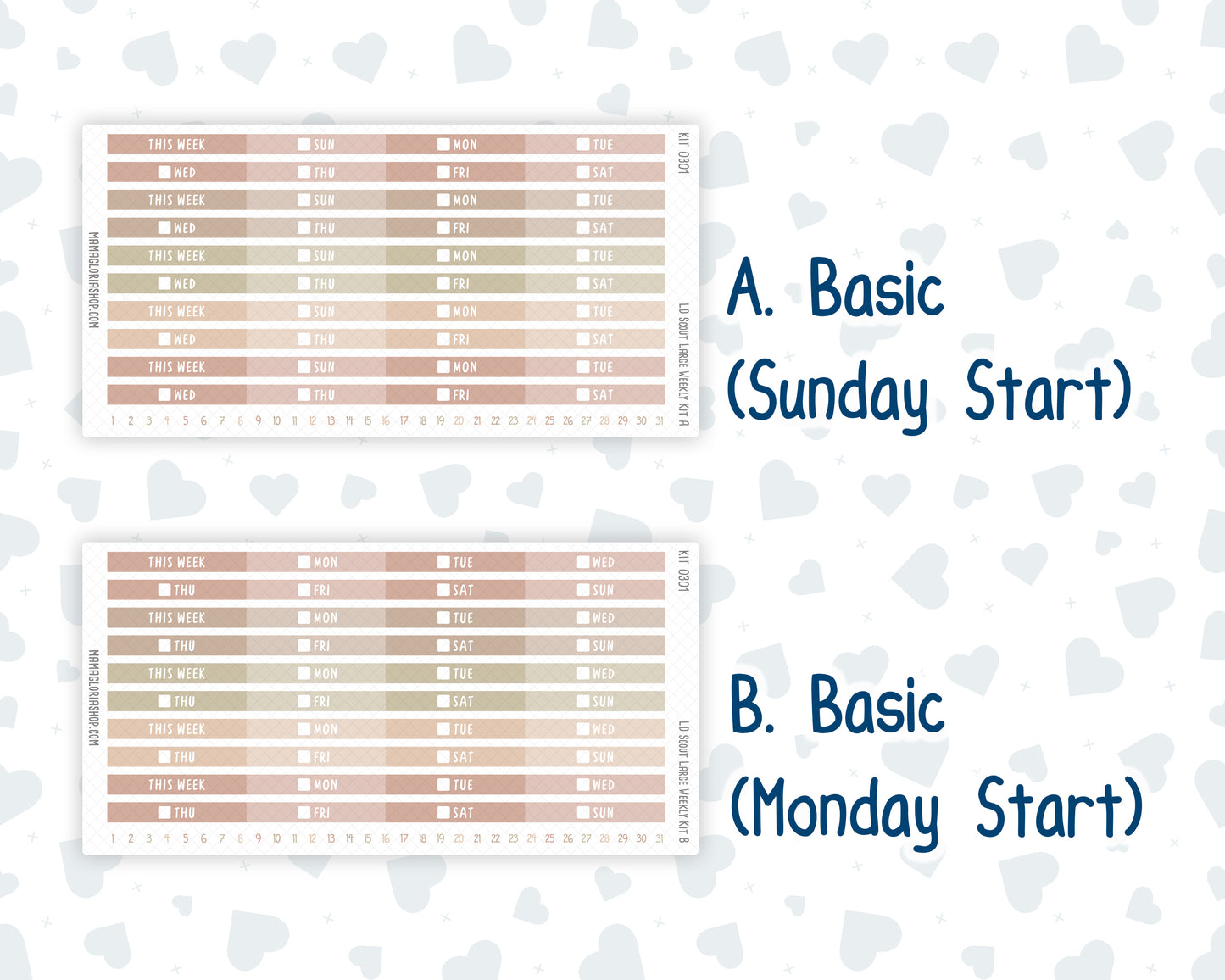 Kit 0301 - Laurel Denise The Scout Planner Large - Weekly Kit - November - Sunday Comfort