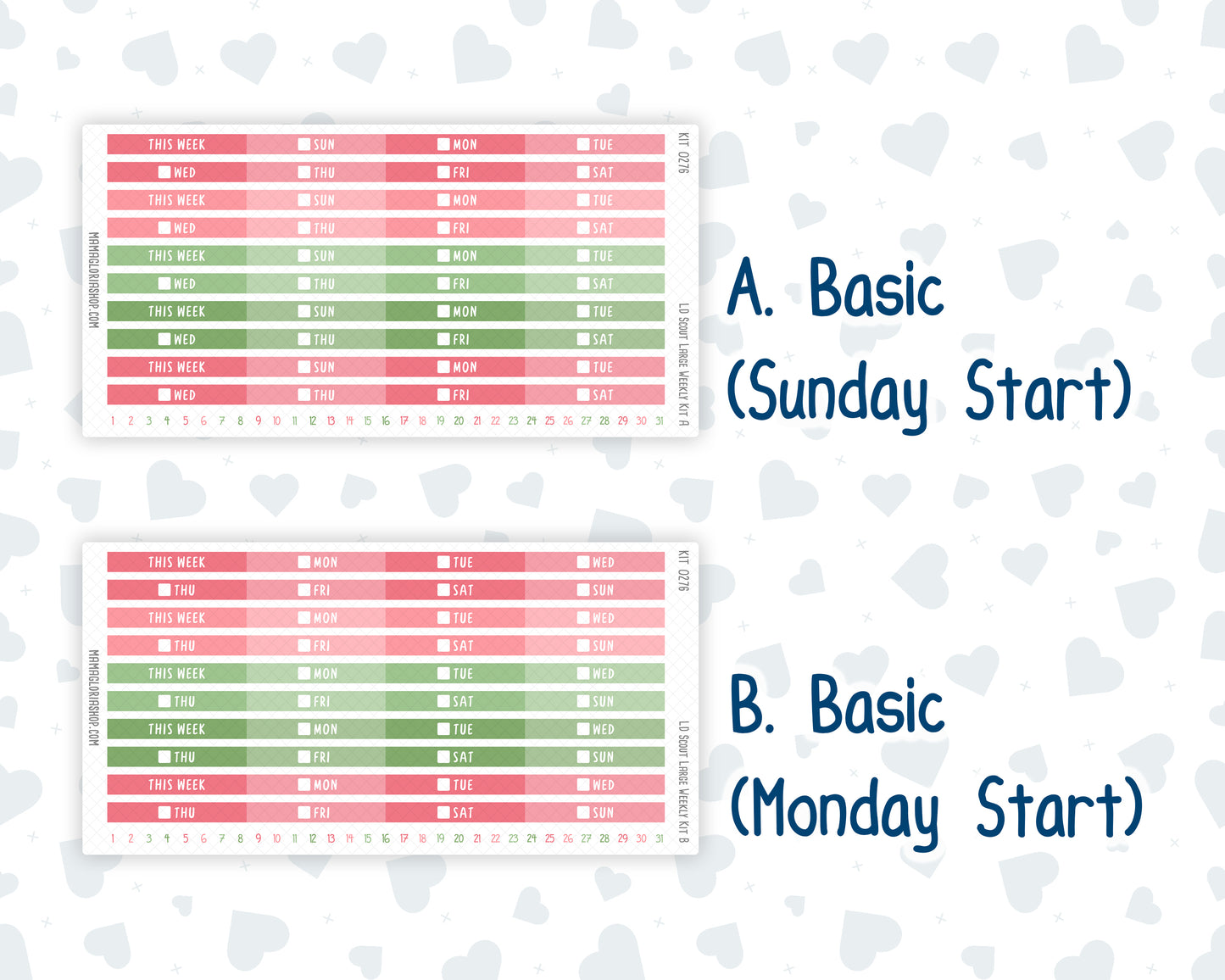 Kit 0276 - Laurel Denise The Scout Planner Large - Weekly Kit - July - Melon Crush