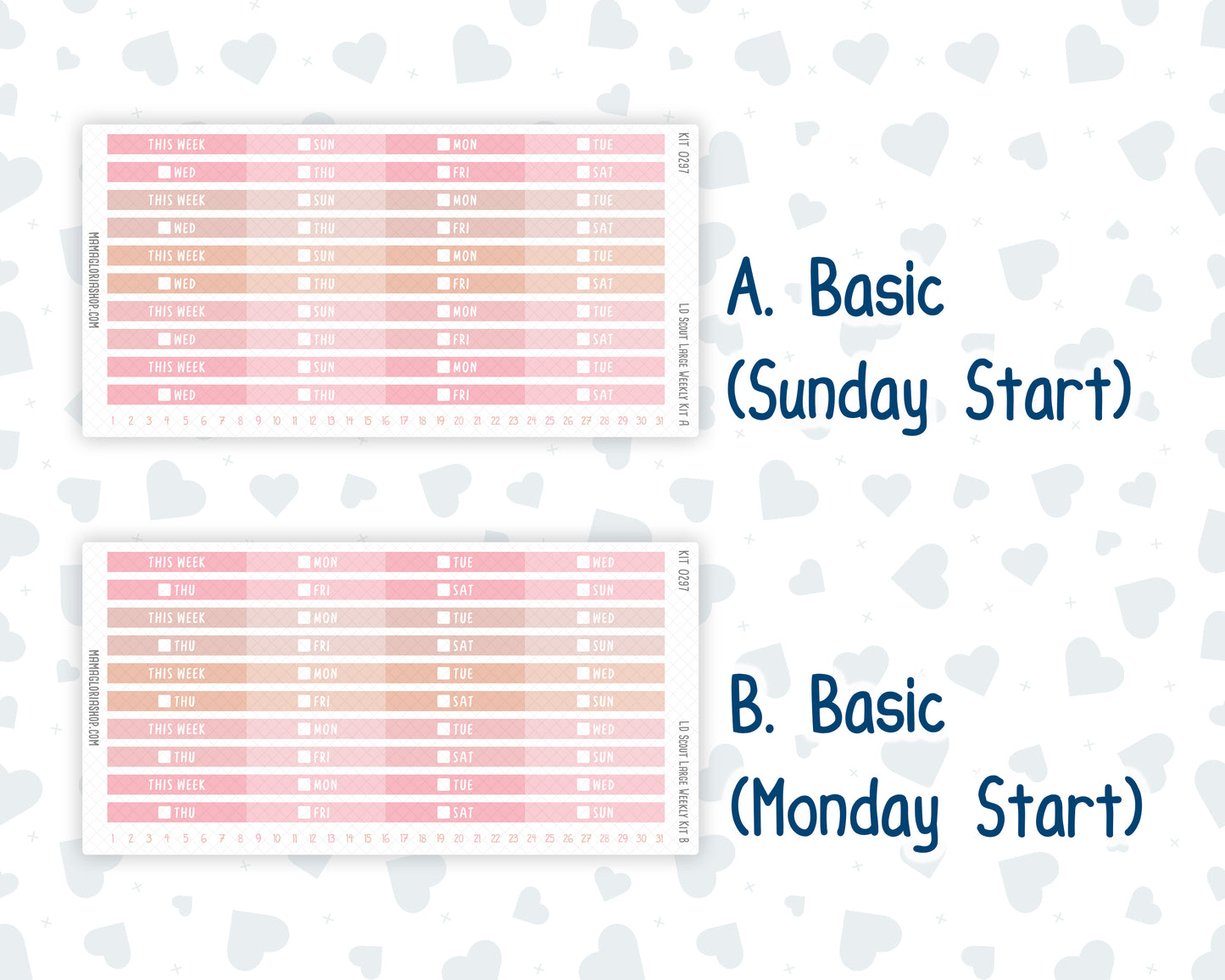 Kit 0297 - Laurel Denise The Scout Planner Large - Weekly Kit - October - Pink Spell