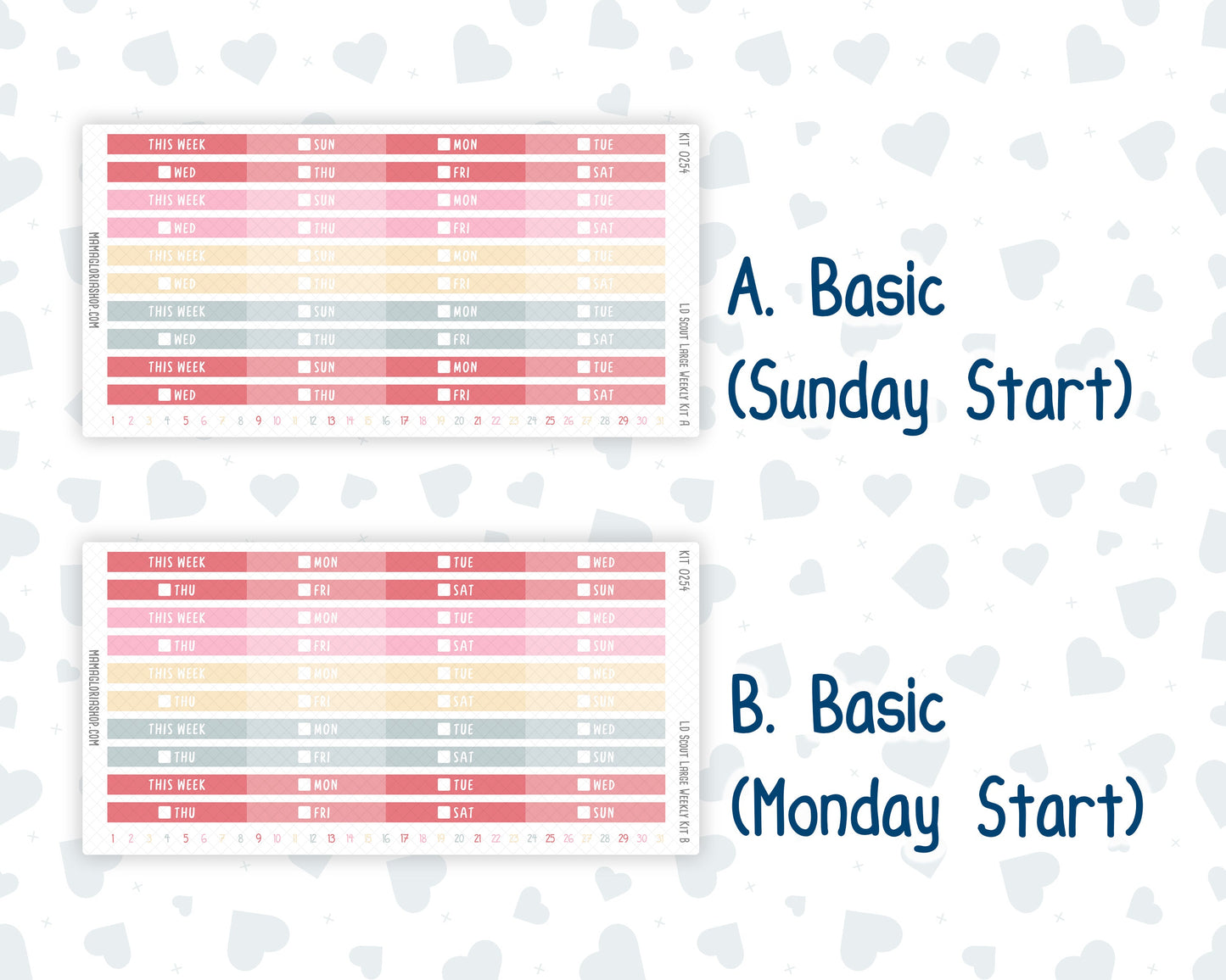 Kit 0254 - Laurel Denise The Scout Planner Large - Weekly Kit - February - Valentine Village