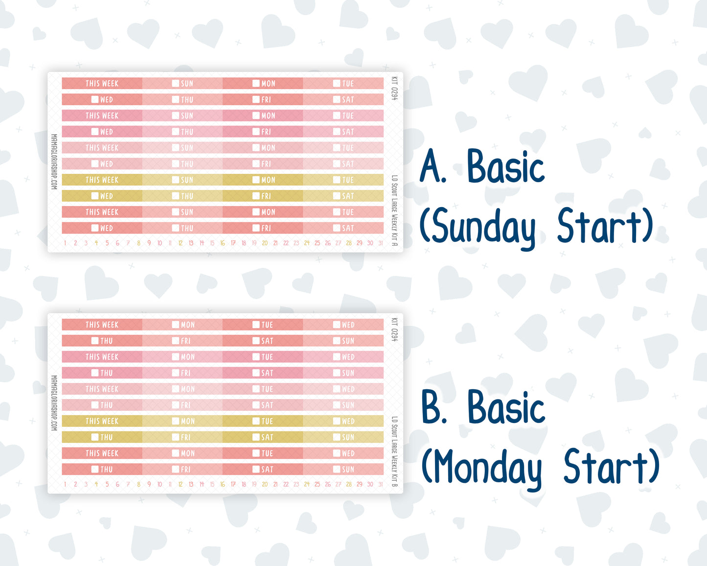 Kit 0294 - Laurel Denise The Scout Planner Large - Weekly Kit - September - Rosy Reveria