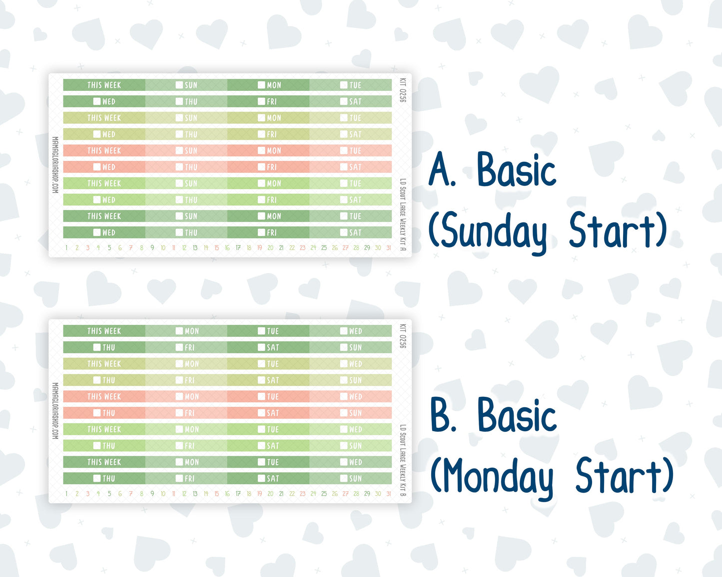 Kit 0256 - Laurel Denise The Scout Planner Large - Weekly Kit - March - Froggy Luck