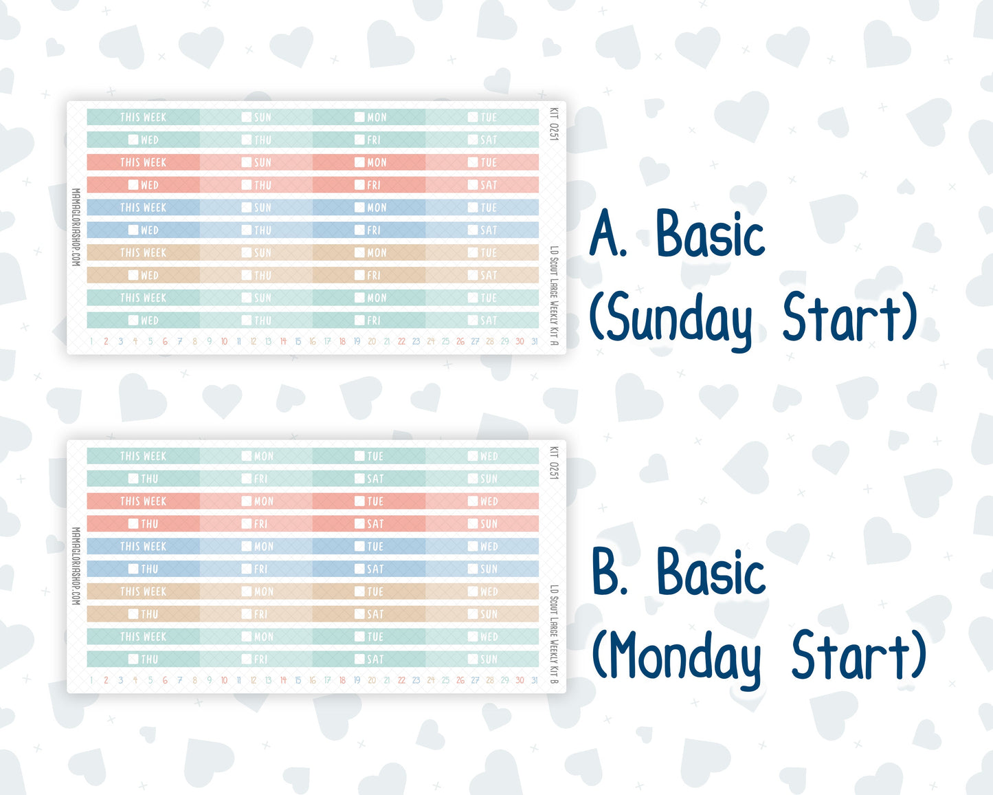 Kit 0251 - Laurel Denise The Scout Planner Large - Weekly Kit - January - Pine & Paws