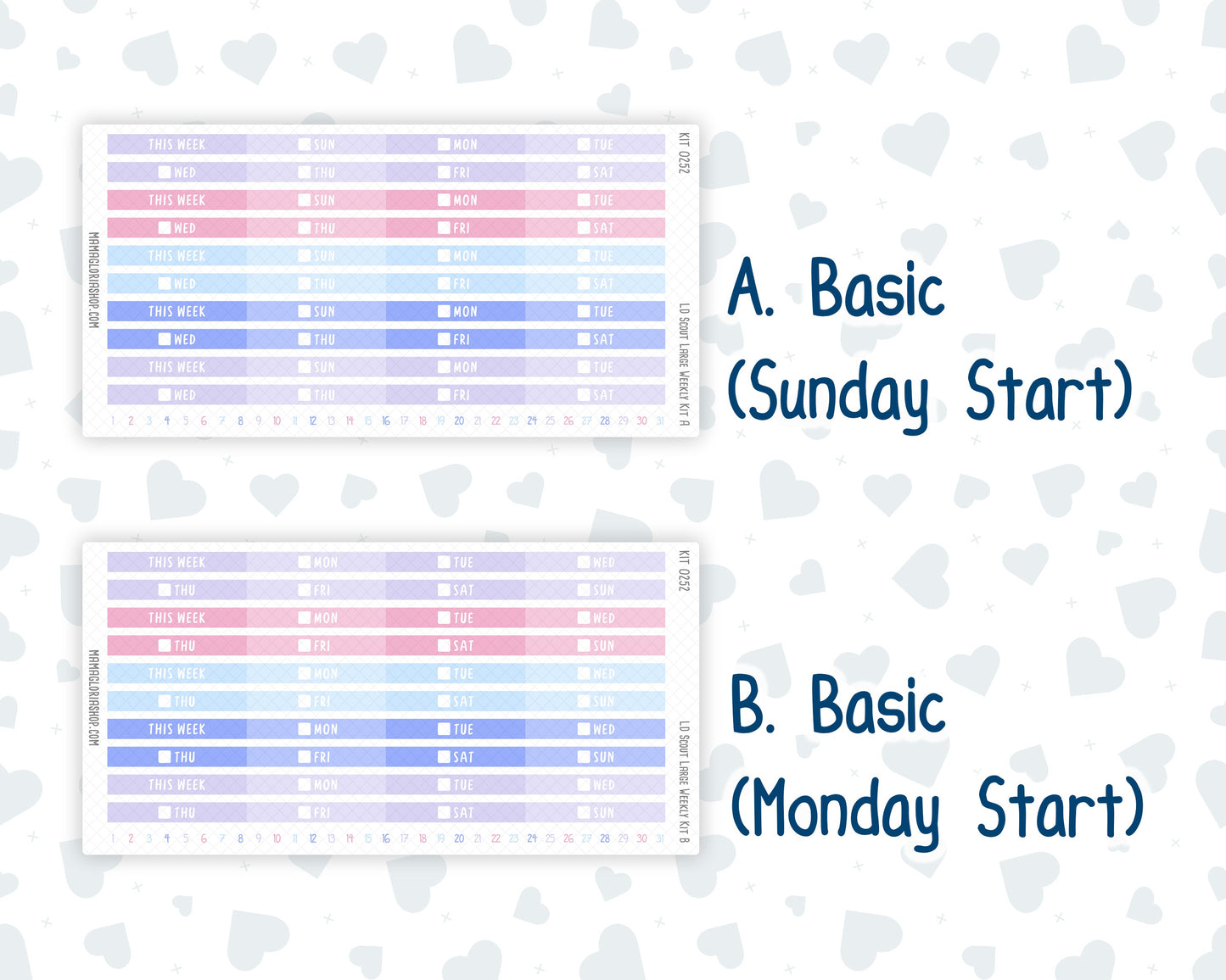 Kit 0252 - Laurel Denise The Scout Planner Large - Weekly Kit - February - Tokyo Candy Cloud