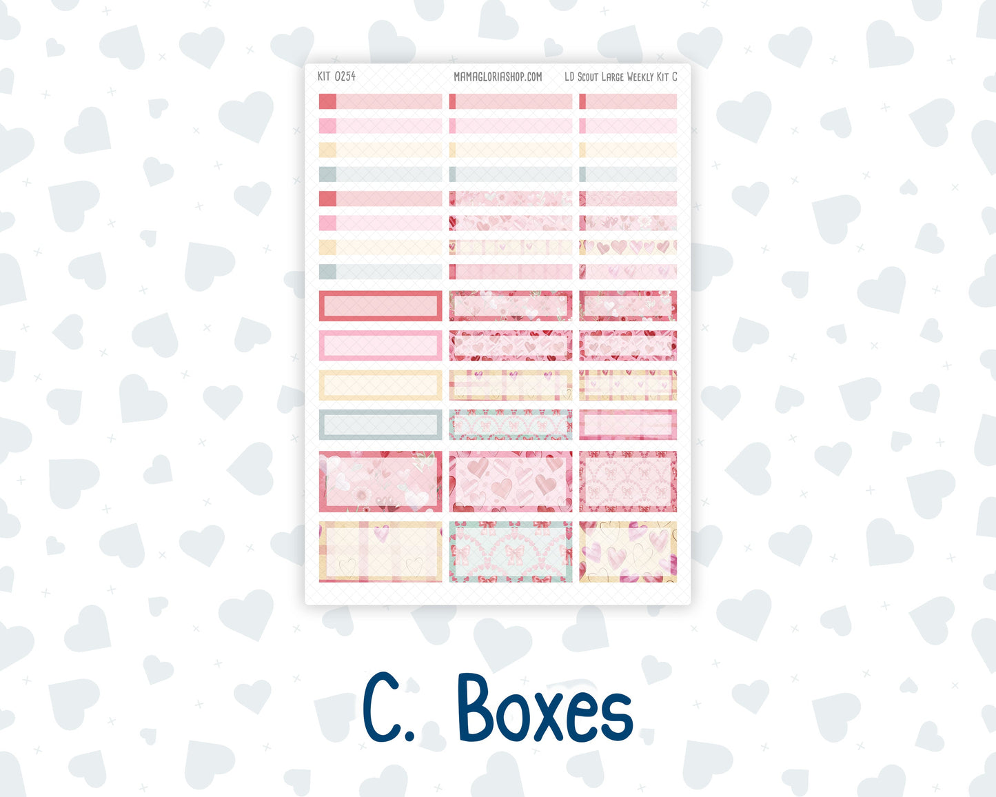 Kit 0254 - Laurel Denise The Scout Planner Large - Weekly Kit - February - Valentine Village