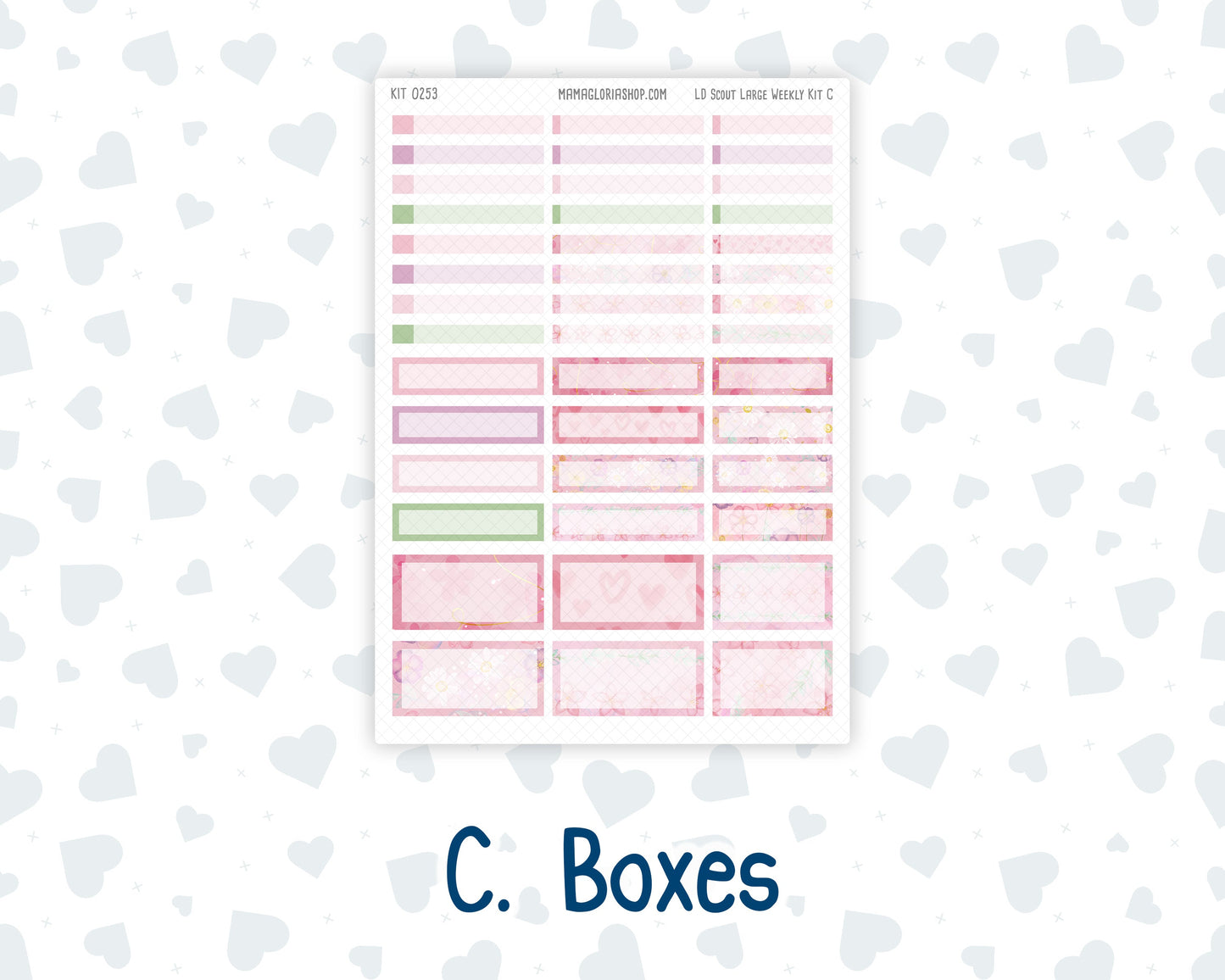 Kit 0253 - Laurel Denise The Scout Planner Large - Weekly Kit - February - Rosy Daydreams