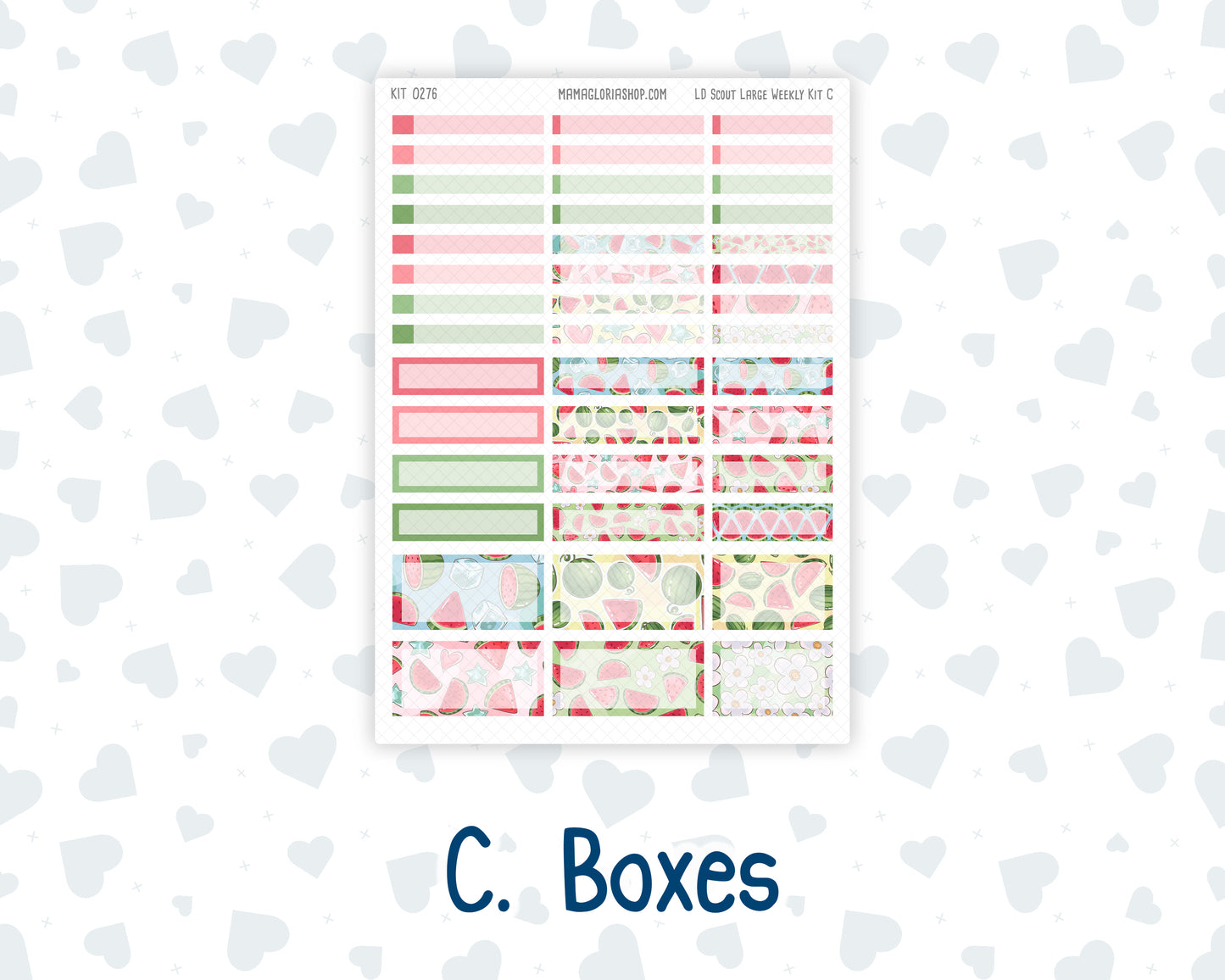 Kit 0276 - Laurel Denise The Scout Planner Large - Weekly Kit - July - Melon Crush