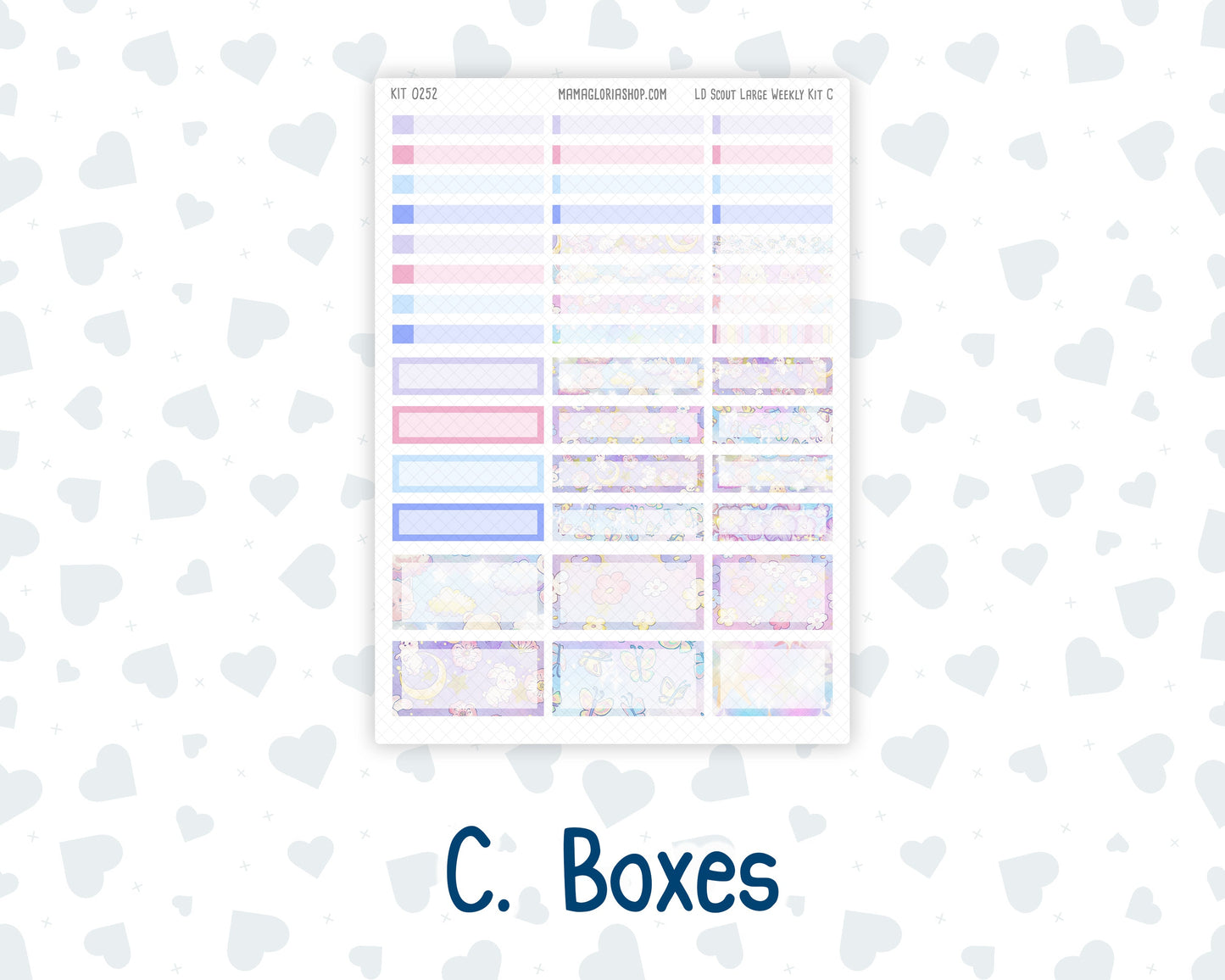 Kit 0252 - Laurel Denise The Scout Planner Large - Weekly Kit - February - Tokyo Candy Cloud