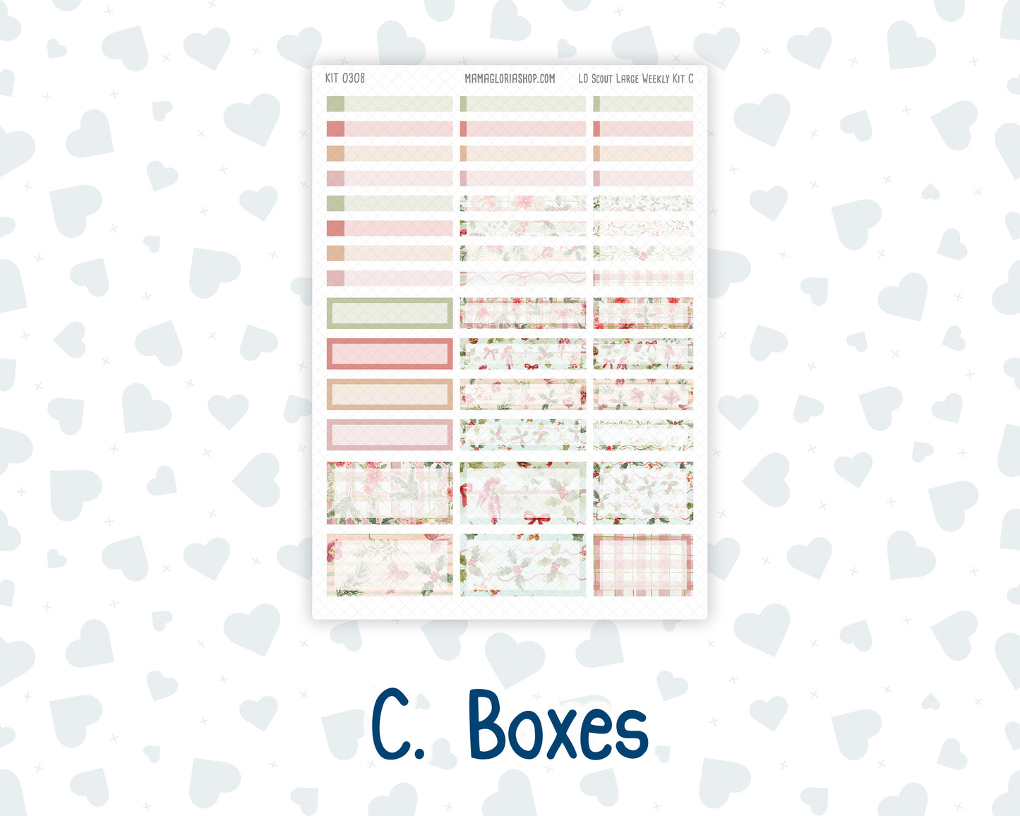 Kit 0308 - Laurel Denise The Scout Planner Large - Weekly Kit - December - Knit & Holly