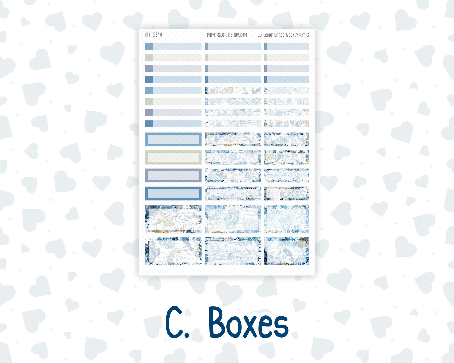 Kit 0249 - Laurel Denise The Scout Planner Large - Weekly Kit - January - Icy Lace