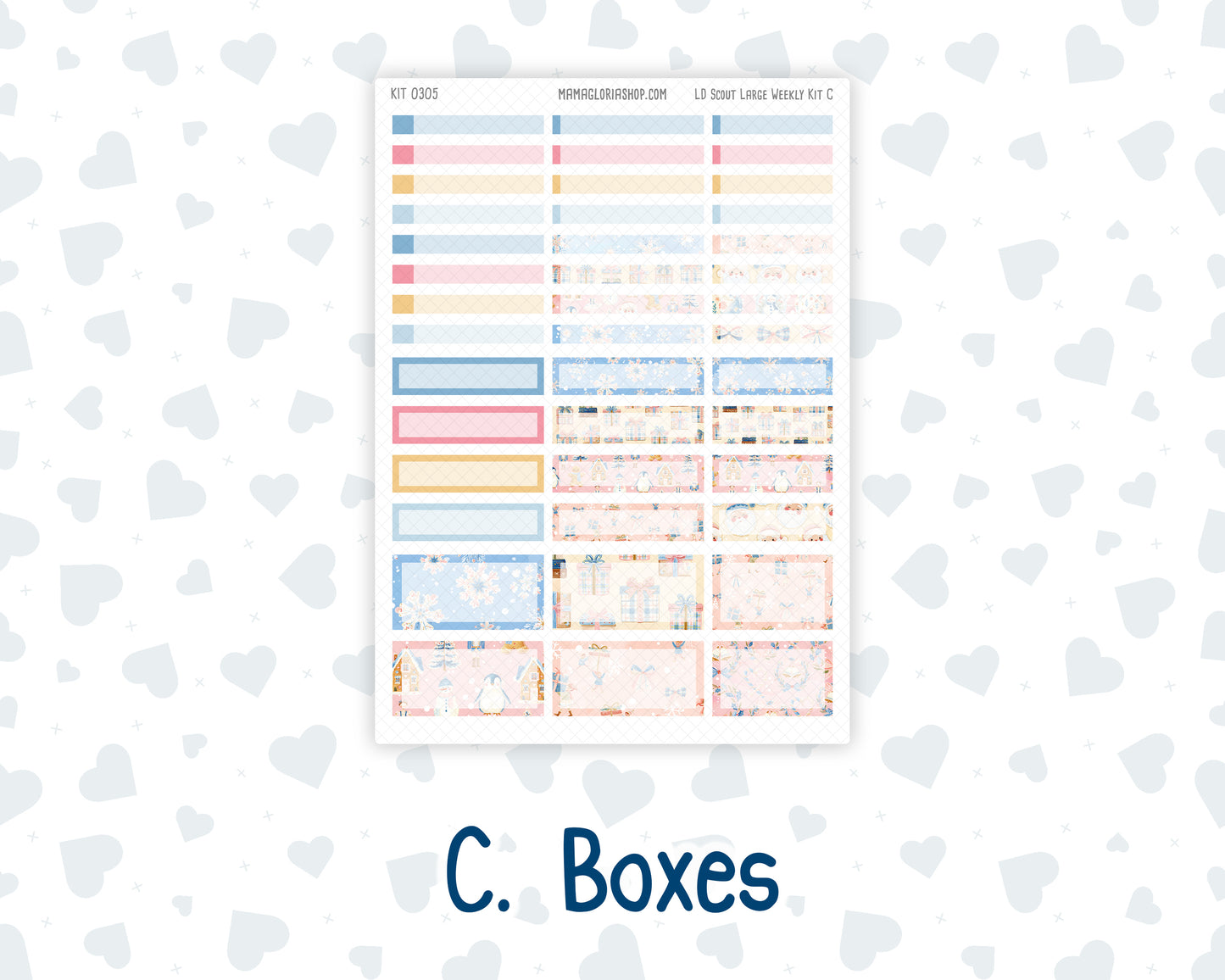 Kit 0305 - Laurel Denise The Scout Planner Large - Weekly Kit - December - Sugarplum Parade