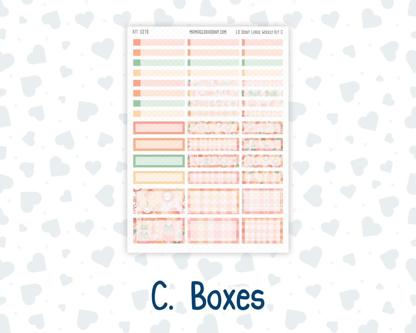 Kit 0278 - Laurel Denise The Scout Planner Large - Weekly Kit - August - Oops, All Peaches