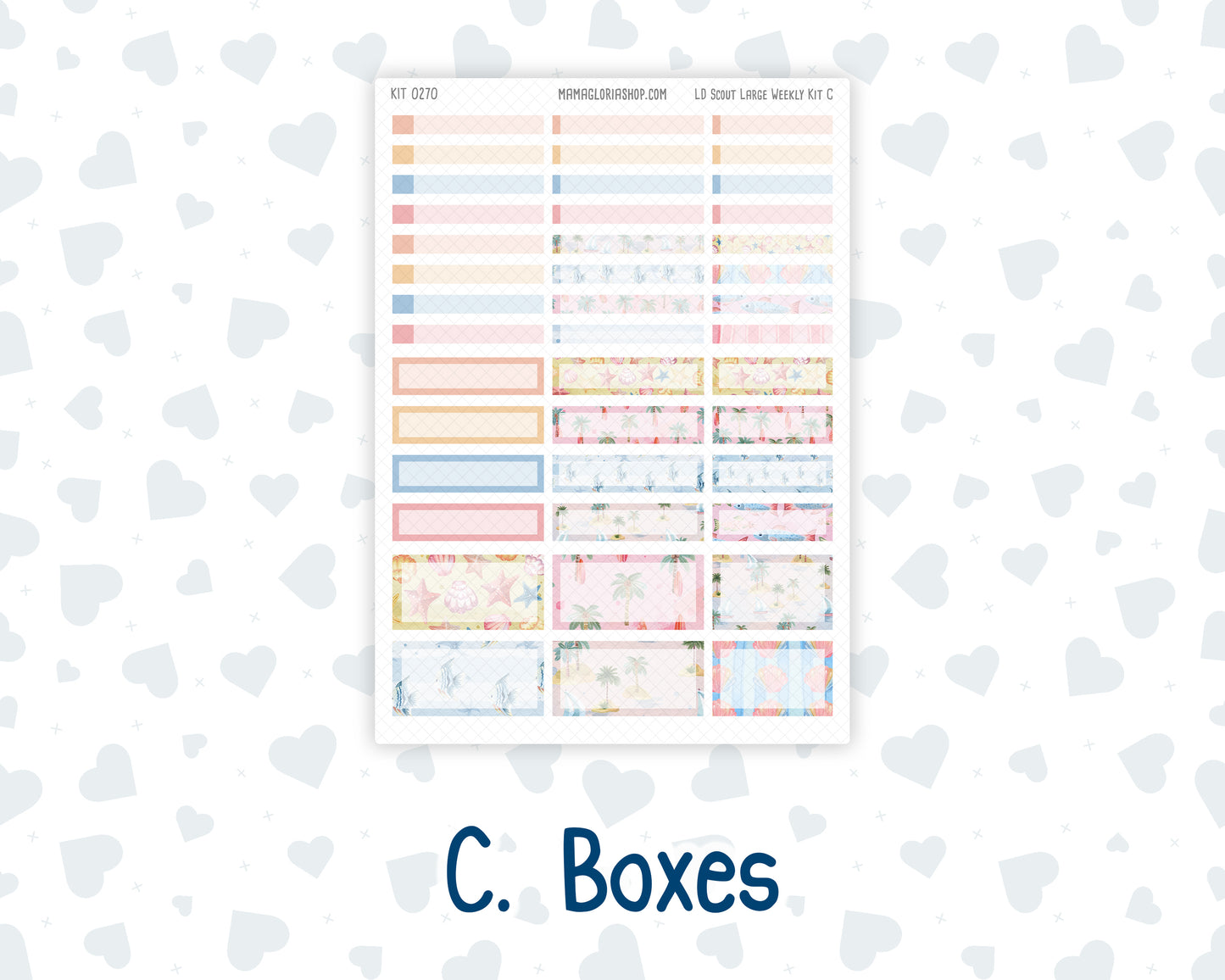 Kit 0270 - Laurel Denise The Scout Planner Large - Weekly Kit - June - Beachside Bliss