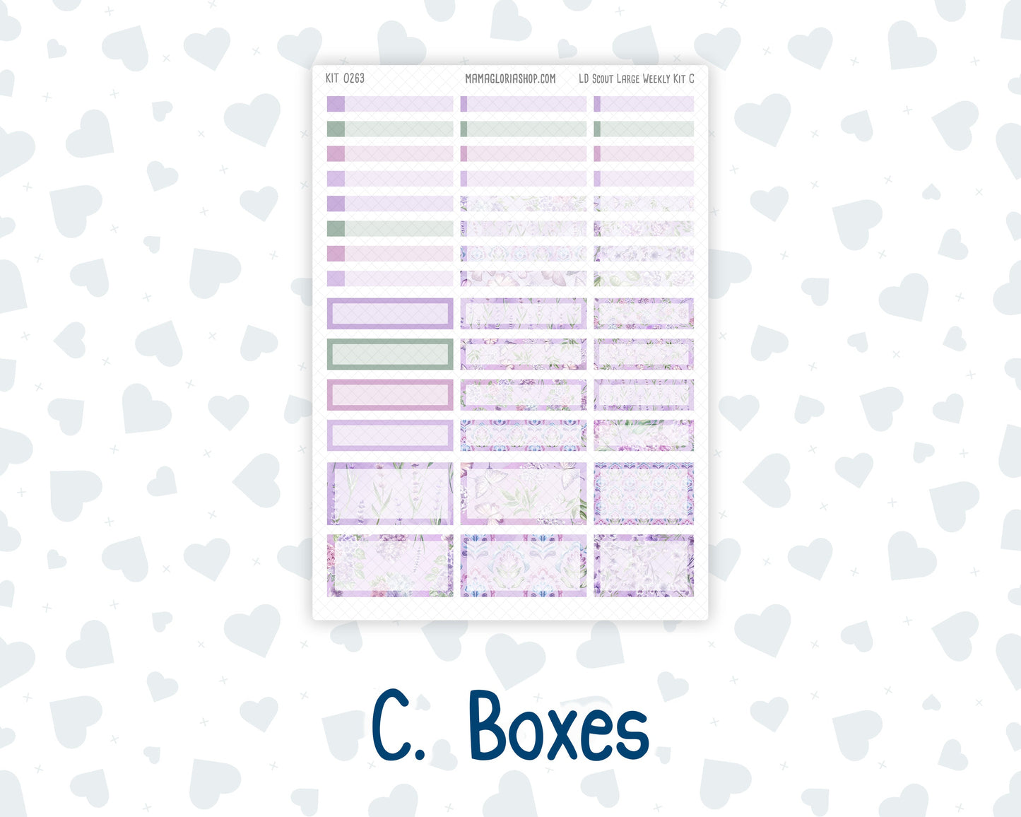 Kit 0263 - Laurel Denise The Scout Planner Large - Weekly Kit - April - Lavender Drift
