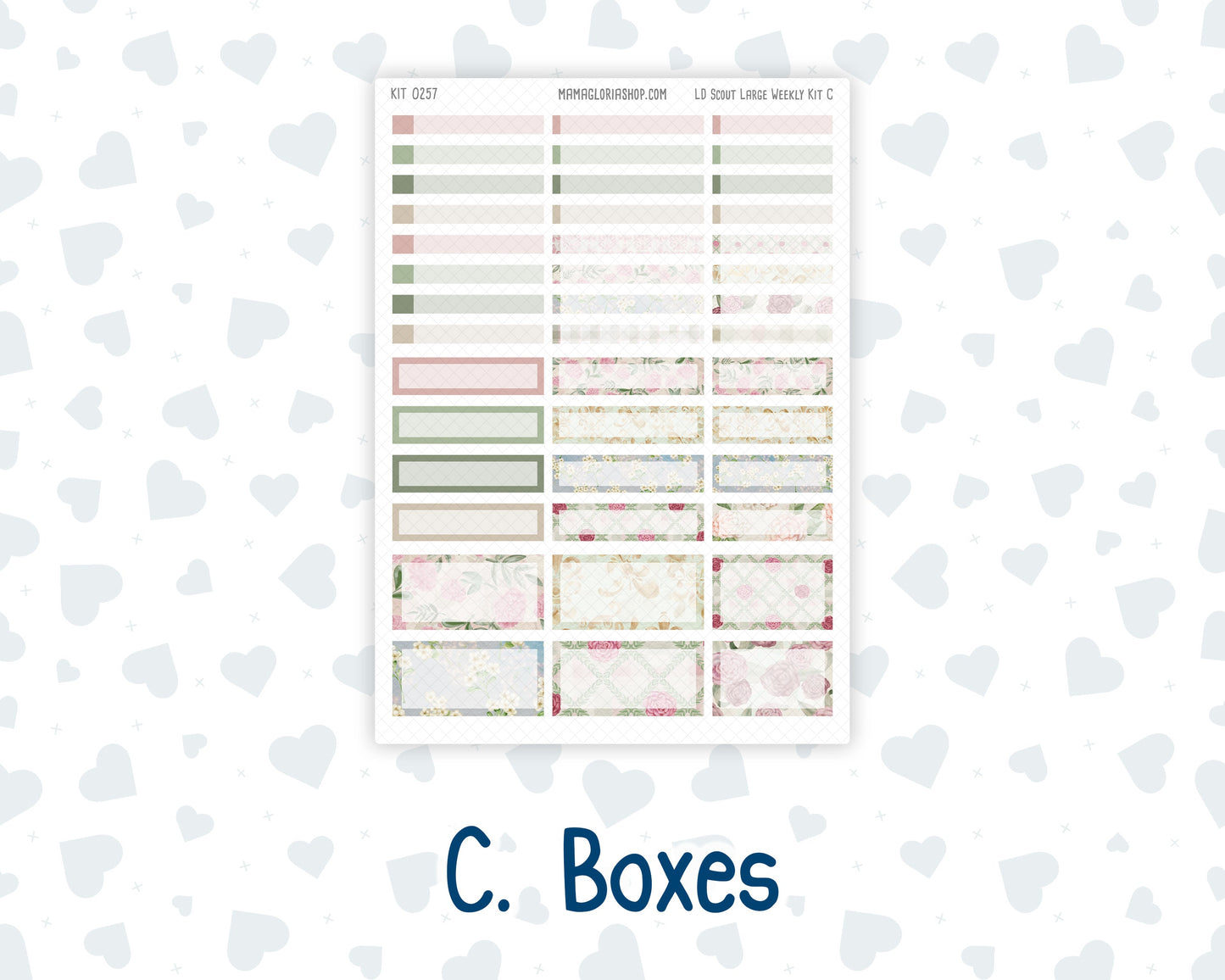 Kit 0257 - Laurel Denise The Scout Planner Large - Weekly Kit - March - Blush Garden