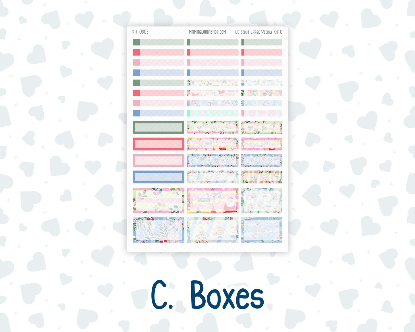 Kit 0306 - Laurel Denise The Scout Planner Large - Weekly Kit - December - Jolly Mischief