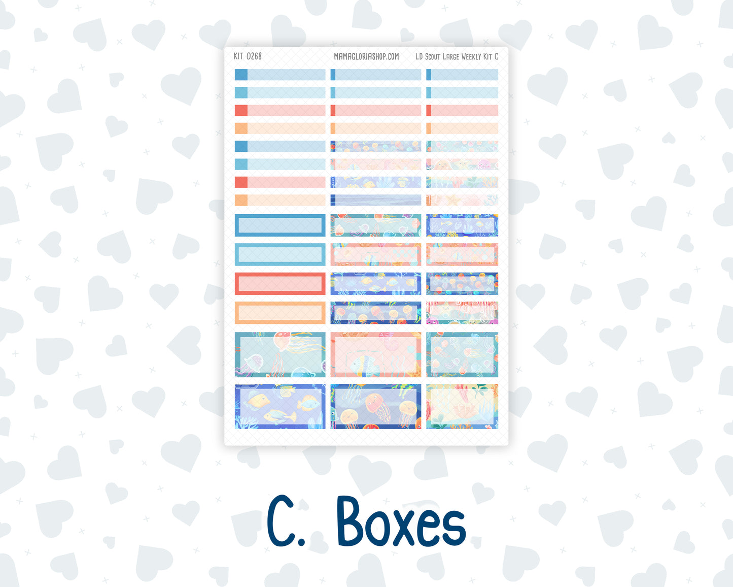 Kit 0268 - Laurel Denise The Scout Planner Large - Weekly Kit - June - Sea Sweeties