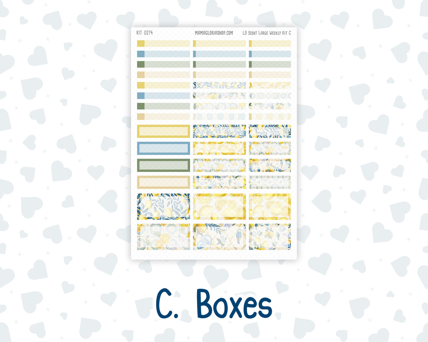 Kit 0274 - Laurel Denise The Scout Planner Large - Weekly Kit - July - Sunny Lemon Shore