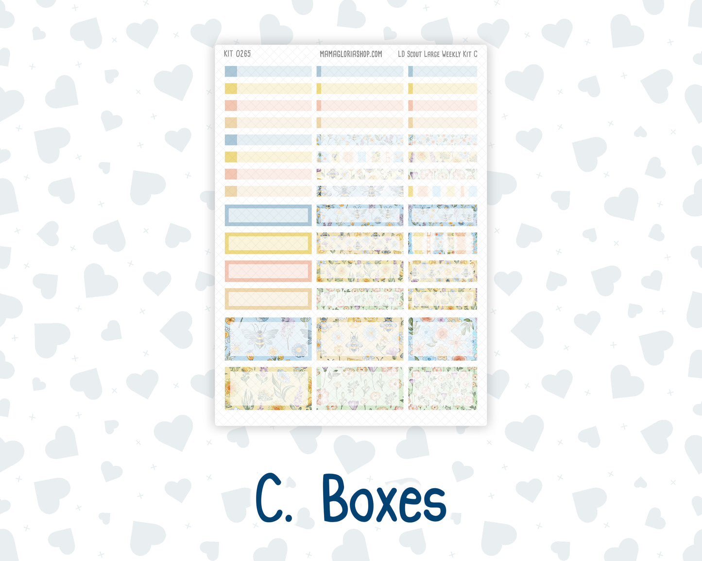 Kit 0265 - Laurel Denise The Scout Planner Large - Weekly Kit - May - Honeybee Sky