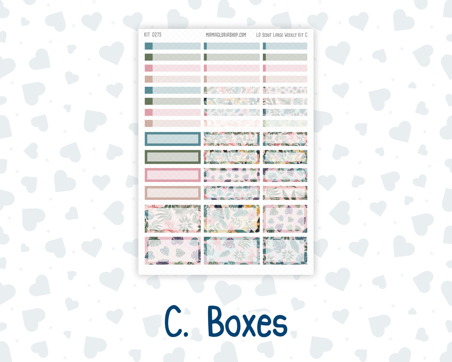 Kit 0275 - Laurel Denise The Scout Planner Large - Weekly Kit - July - Tropical Safari Blush
