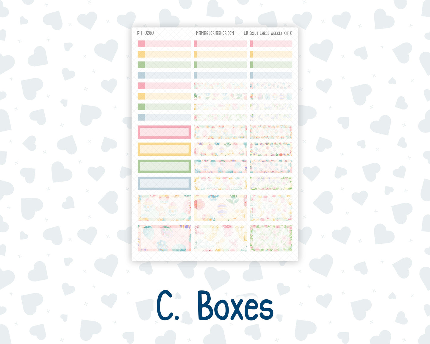 Kit 0260 - Laurel Denise The Scout Planner Large - Weekly Kit - April - Pastel Egg Hunt