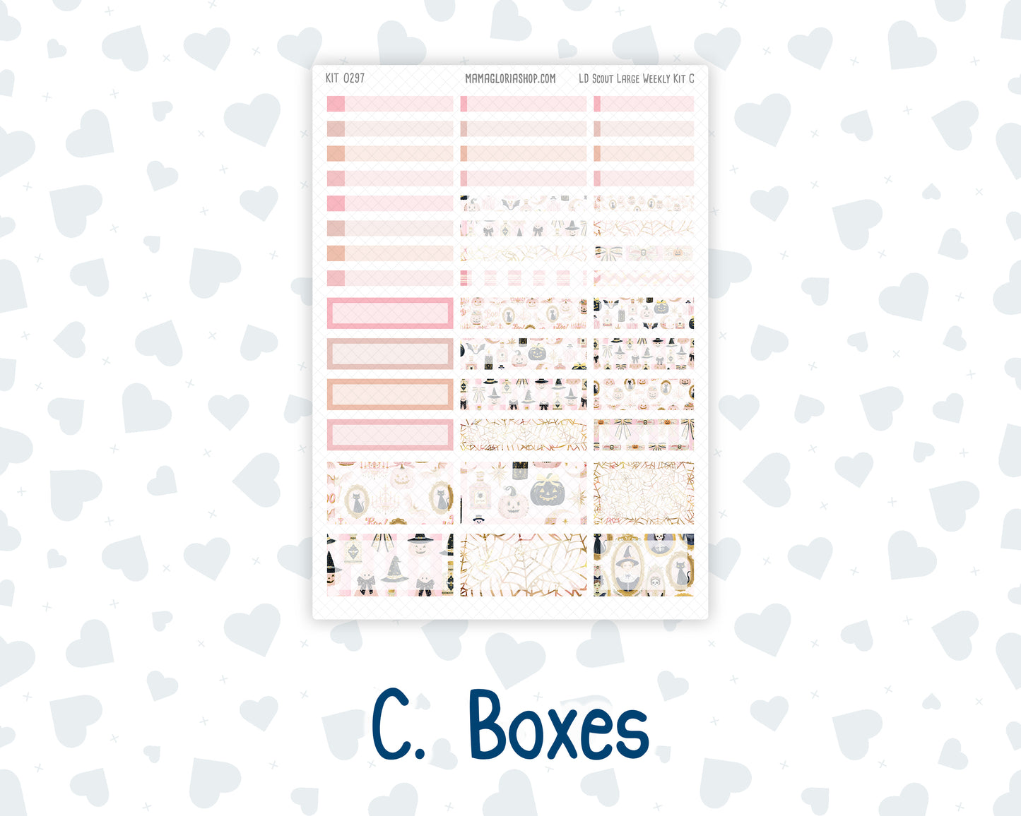 Kit 0297 - Laurel Denise The Scout Planner Large - Weekly Kit - October - Pink Spell