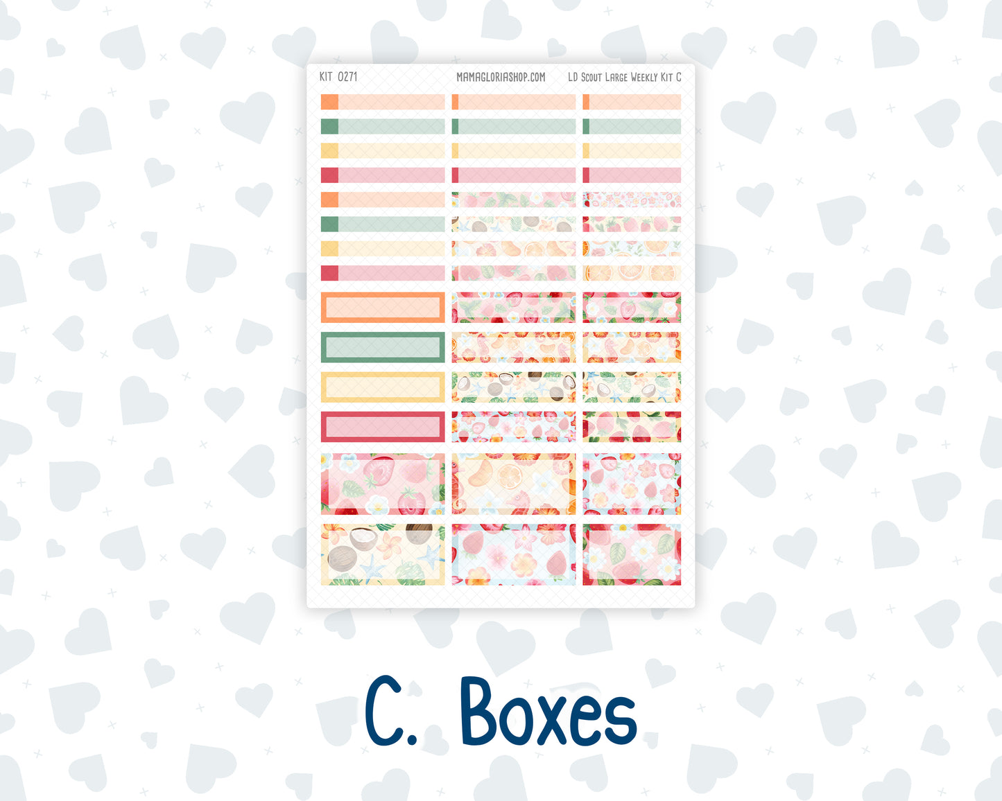 Kit 0271 - Laurel Denise The Scout Planner Large - Weekly Kit - June - Strawberry Shore