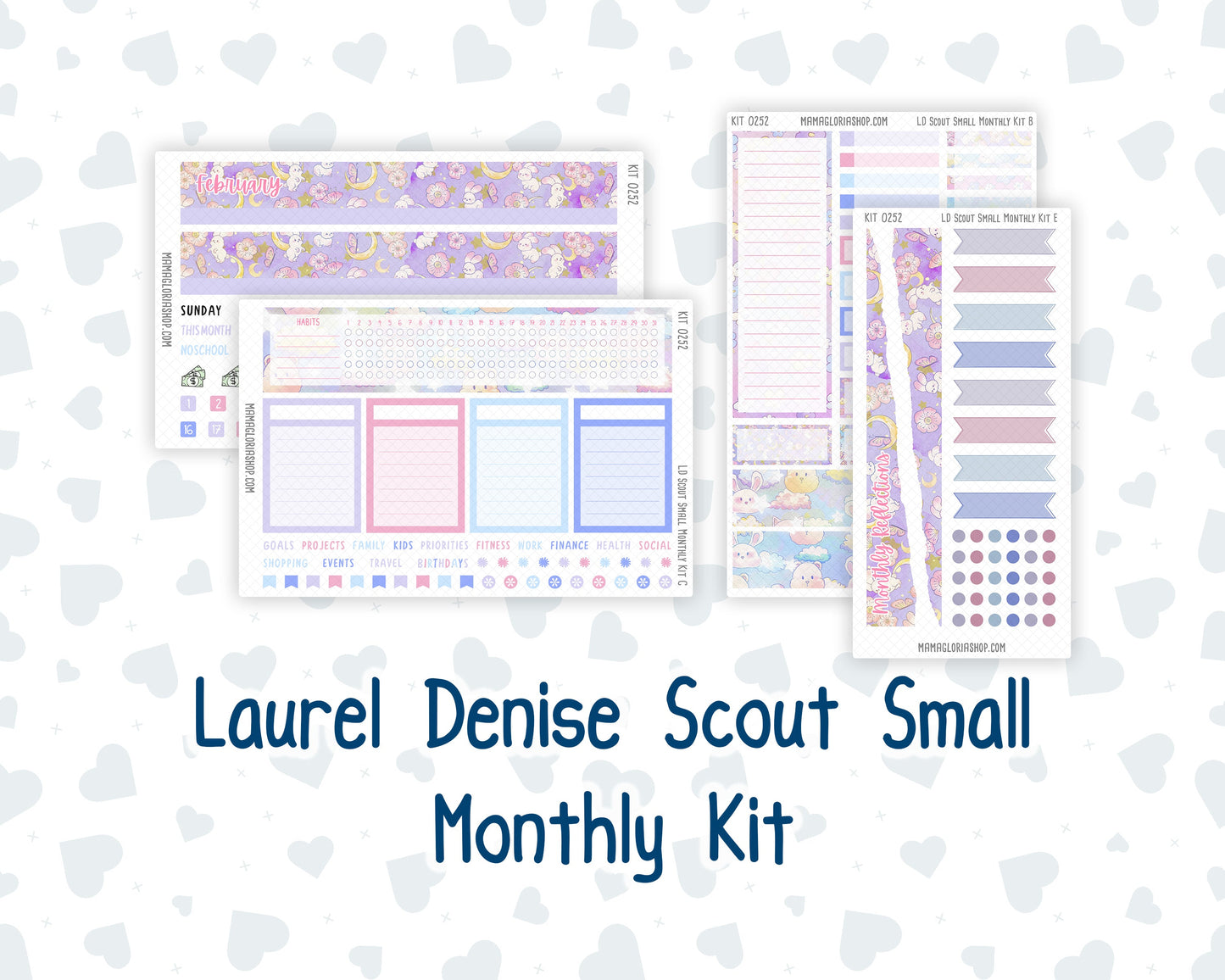 Kit 0252 - Laurel Denise The Scout Planner Small - Monthly Kit - February - Tokyo Candy Cloud