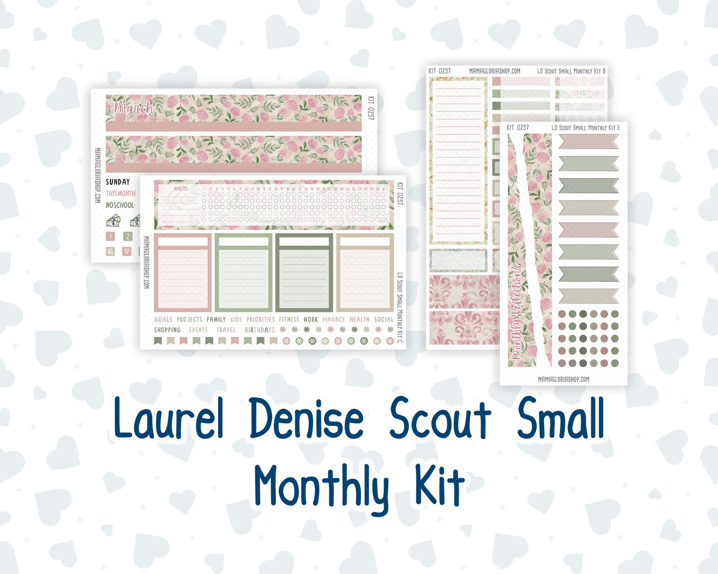 Kit 0257 - Laurel Denise The Scout Planner Small - Monthly Kit - March - Blush Garden