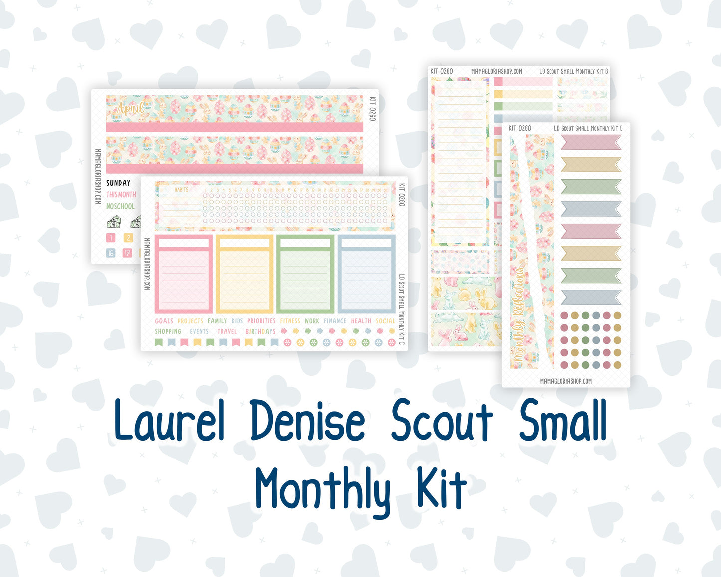 Kit 0260 - Laurel Denise The Scout Planner Small - Monthly Kit - April - Pastel Egg Hunt