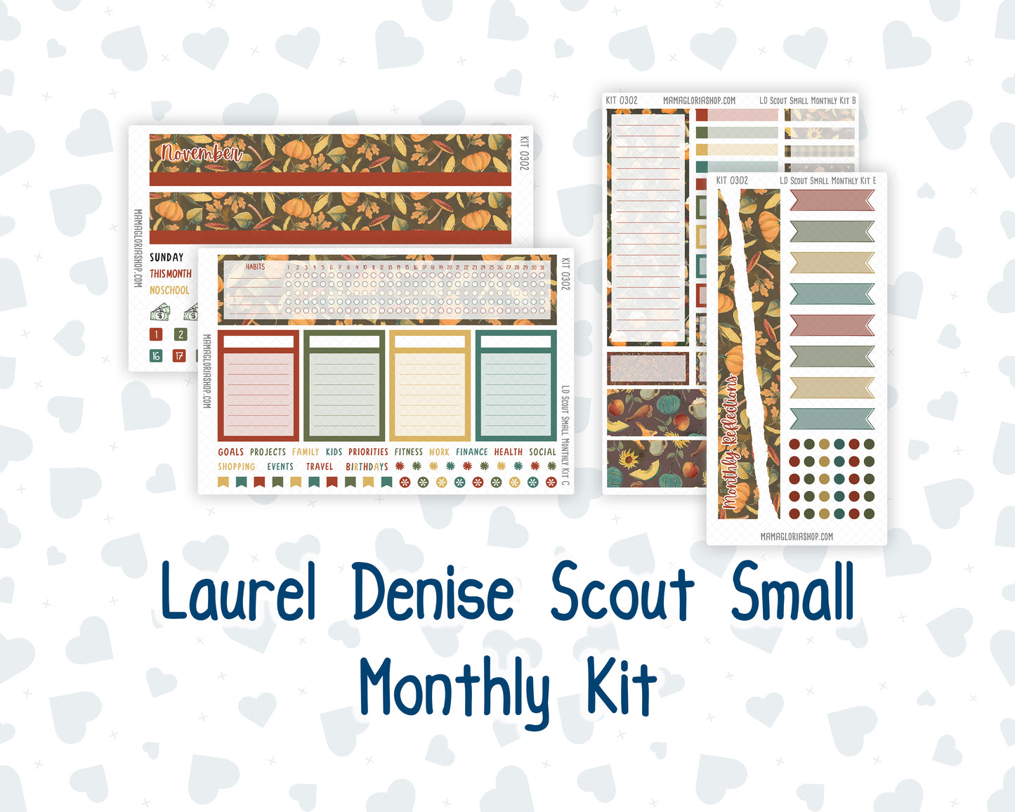 Kit 0302 - Laurel Denise The Scout Planner Small - Monthly Kit - November - Thankful Season