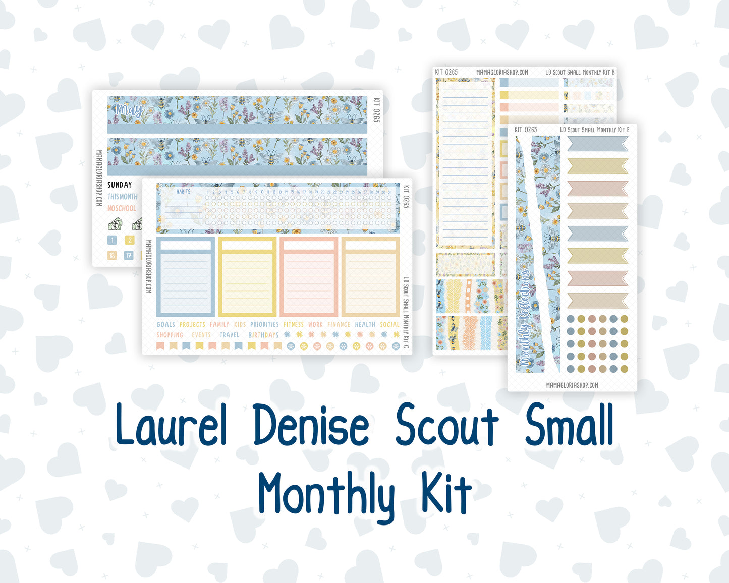 Kit 0265 - Laurel Denise The Scout Planner Small - Monthly Kit - May - Honeybee Sky