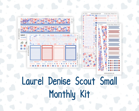 Kit 0273 - Laurel Denise The Scout Planner Small - Monthly Kit - July - Americana In Bloom
