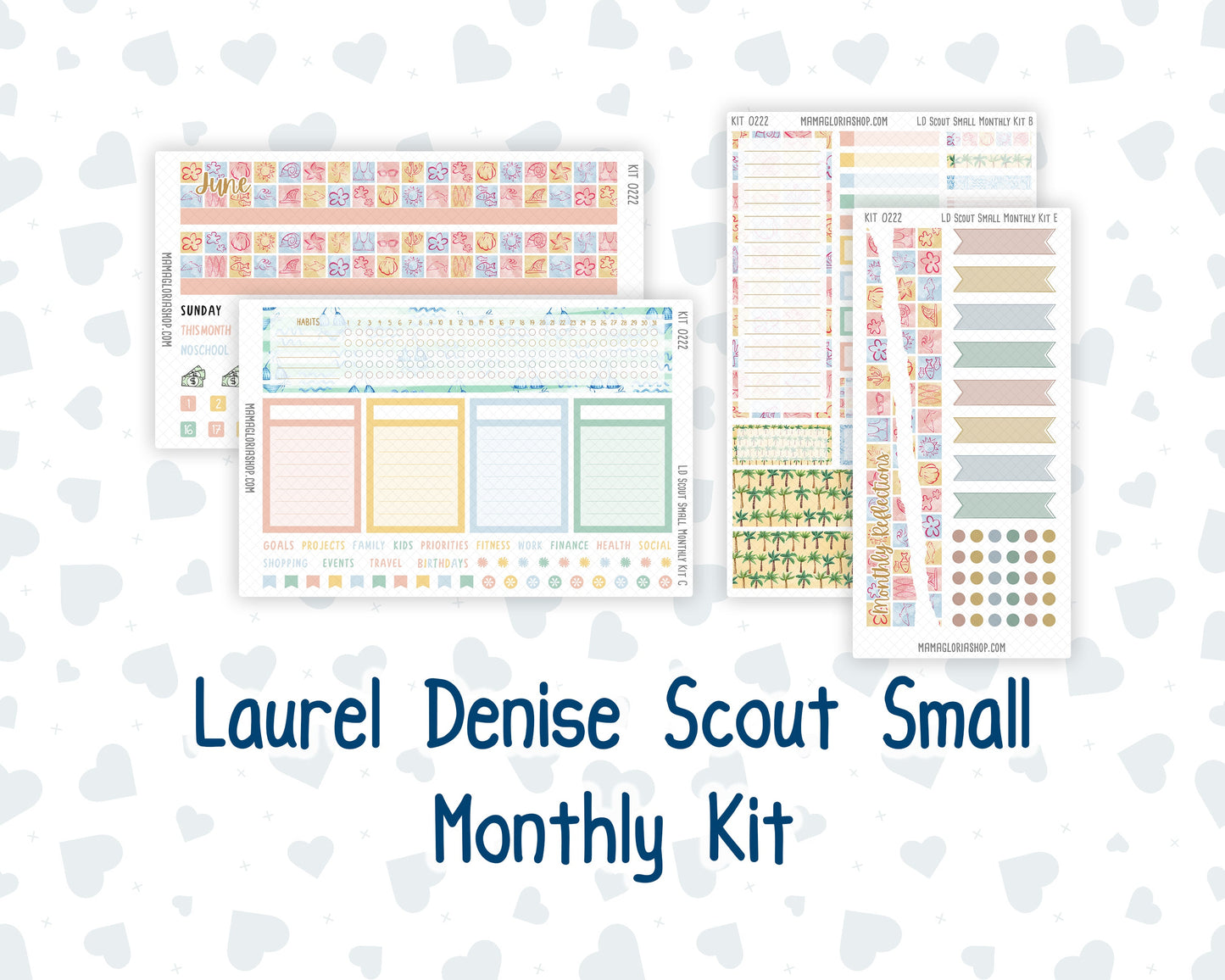 Kit 0222 - Laurel Denise The Scout Planner Small - Monthly Kit - June - Beach Day