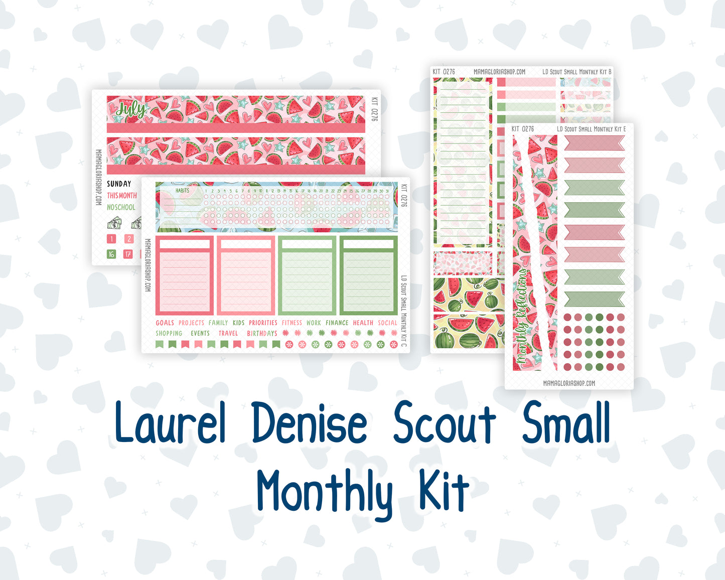 Kit 0276 - Laurel Denise The Scout Planner Small - Monthly Kit - July - Melon Crush