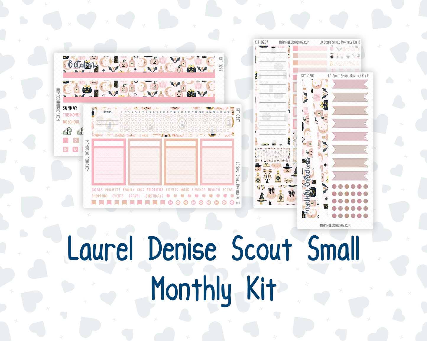 Kit 0297 - Laurel Denise The Scout Planner Small - Monthly Kit - October - Pink Spell