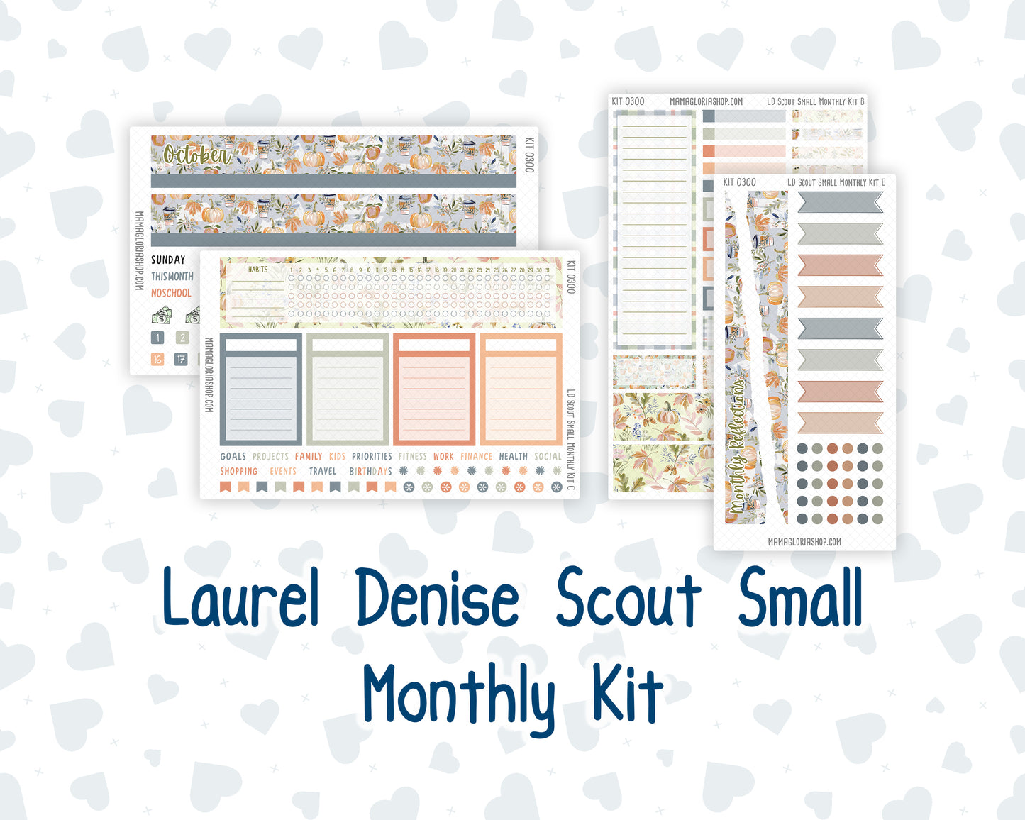 Kit 0300 - Laurel Denise The Scout Planner Small - Monthly Kit - October - Autumn Stroll